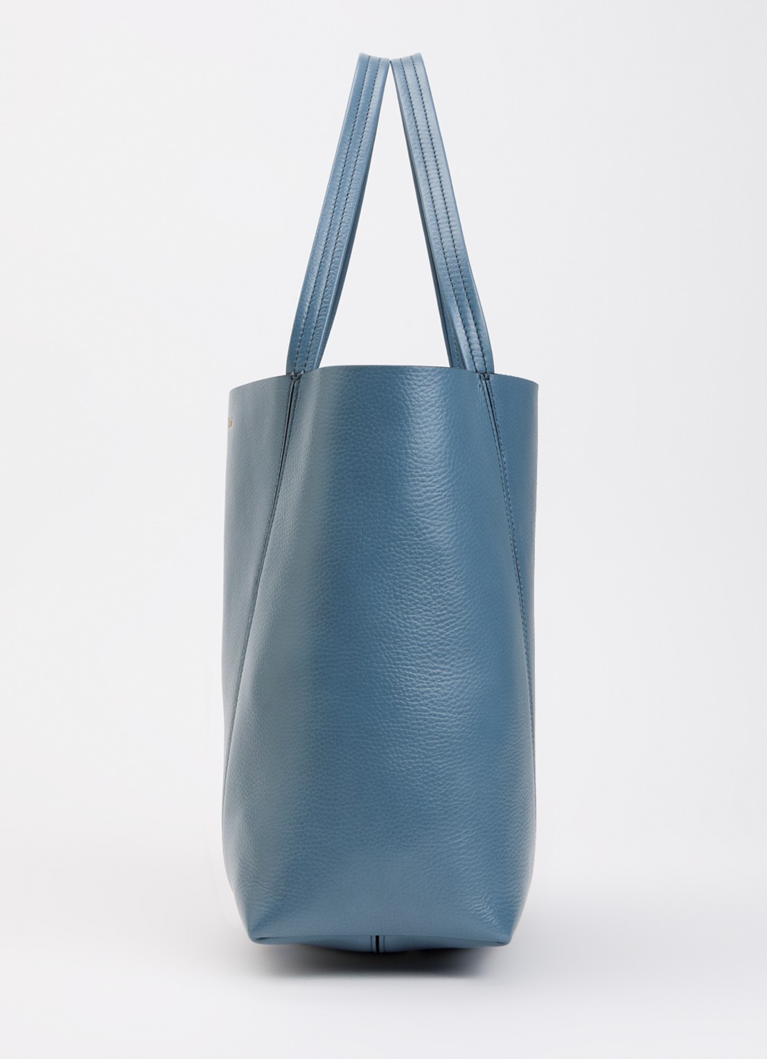 Chloé Spin Medium shopper van leer met tasbedel - detail 4 staalblauw