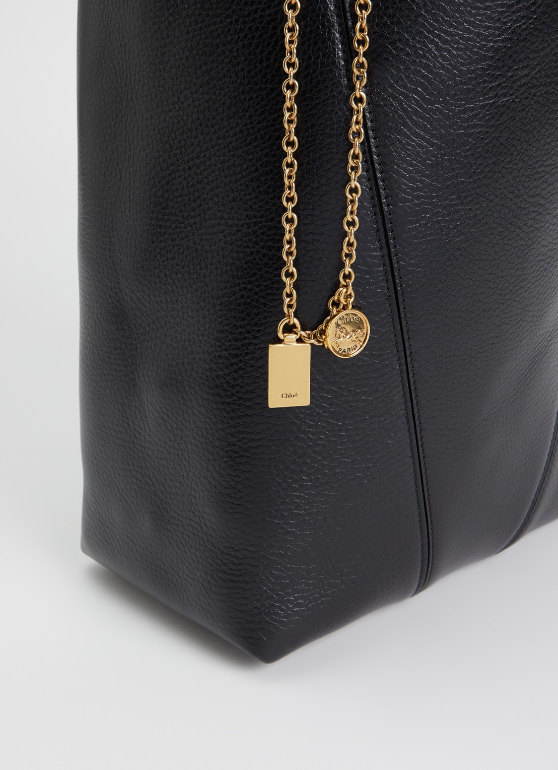 Chloé Spin Medium shopper van leer met tasbedel - detail 5 zwart