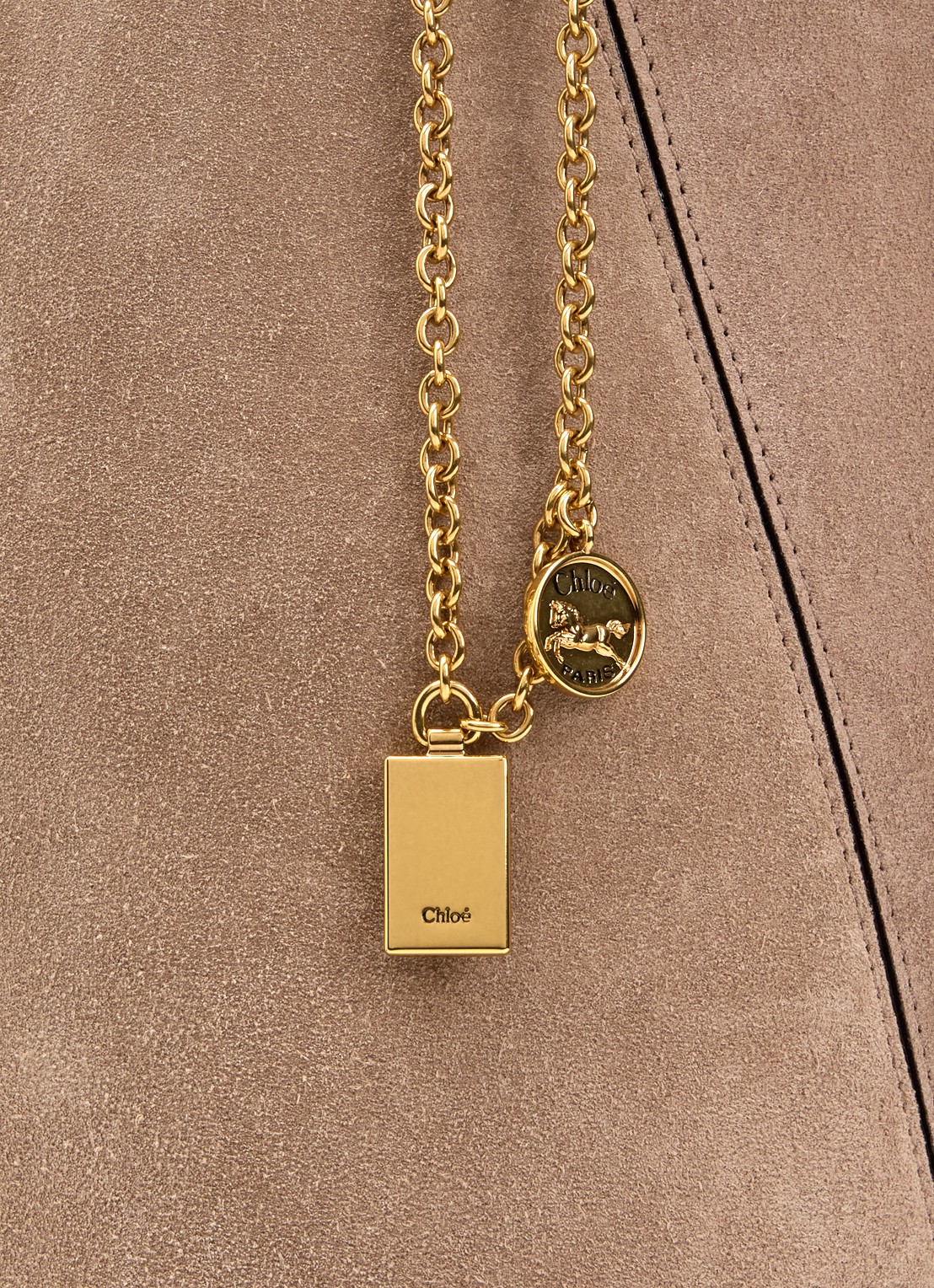 Chloé Spin shopper van kalfsleer - detail 6 lichtgrijs