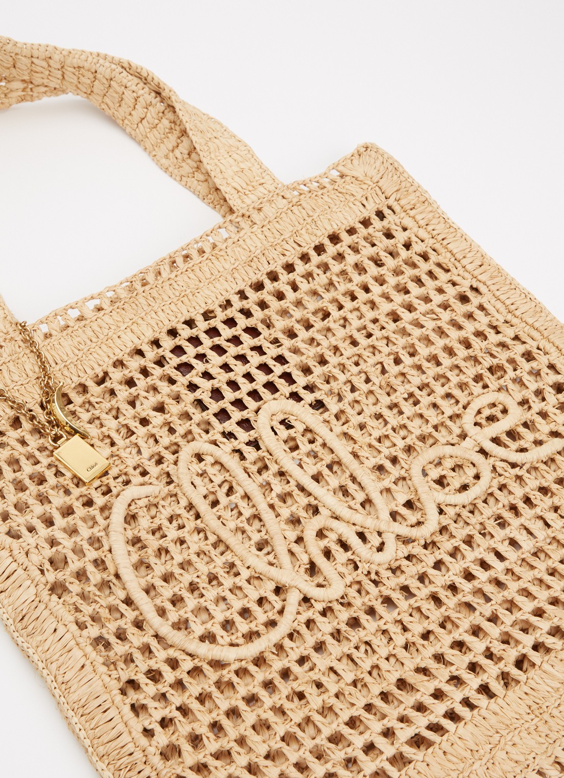 Chloé Summer Banana shopper van raffia - detail 4 beige