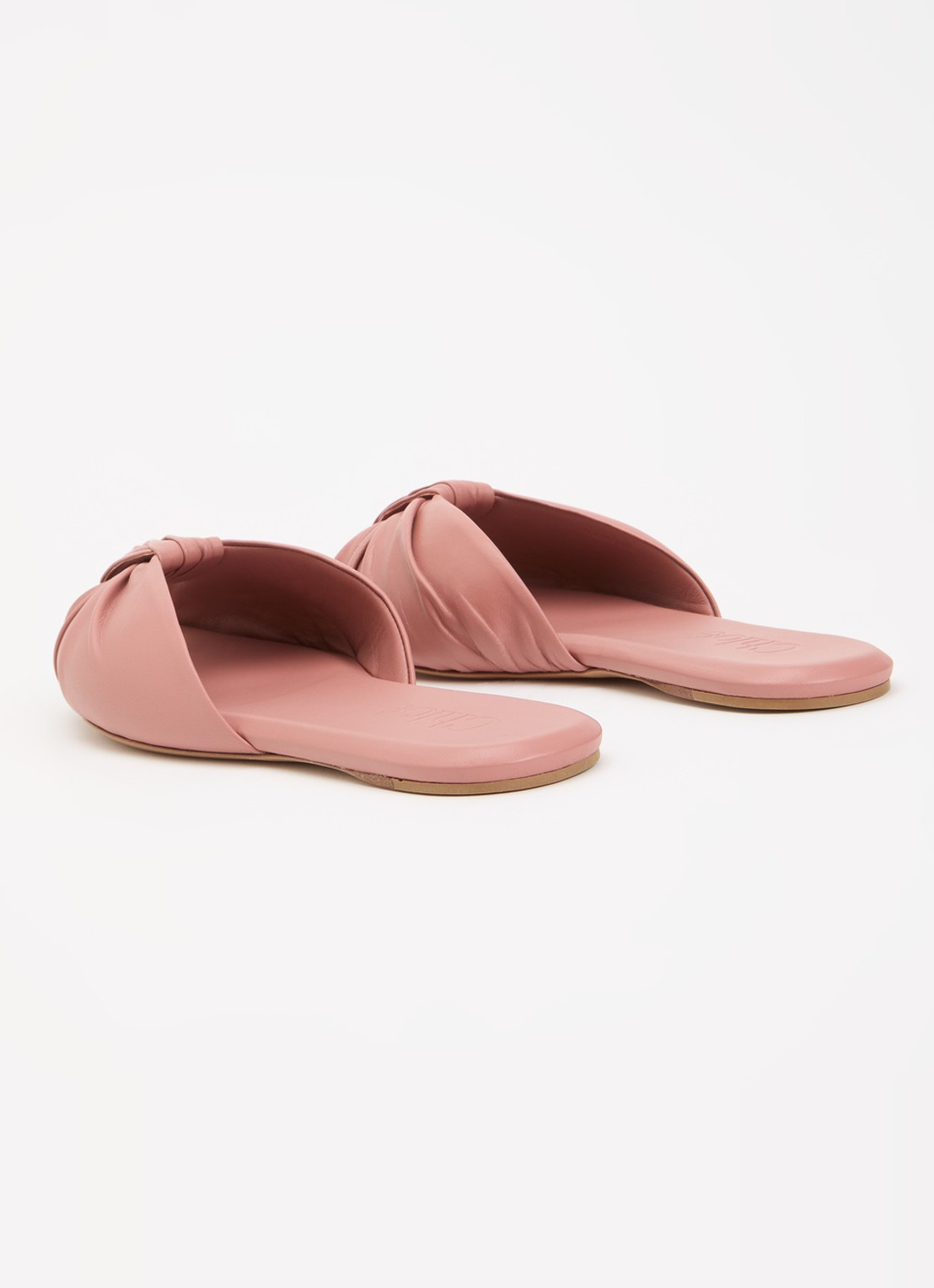 Chloé Suzie slipper van leer - achterkant oudroze