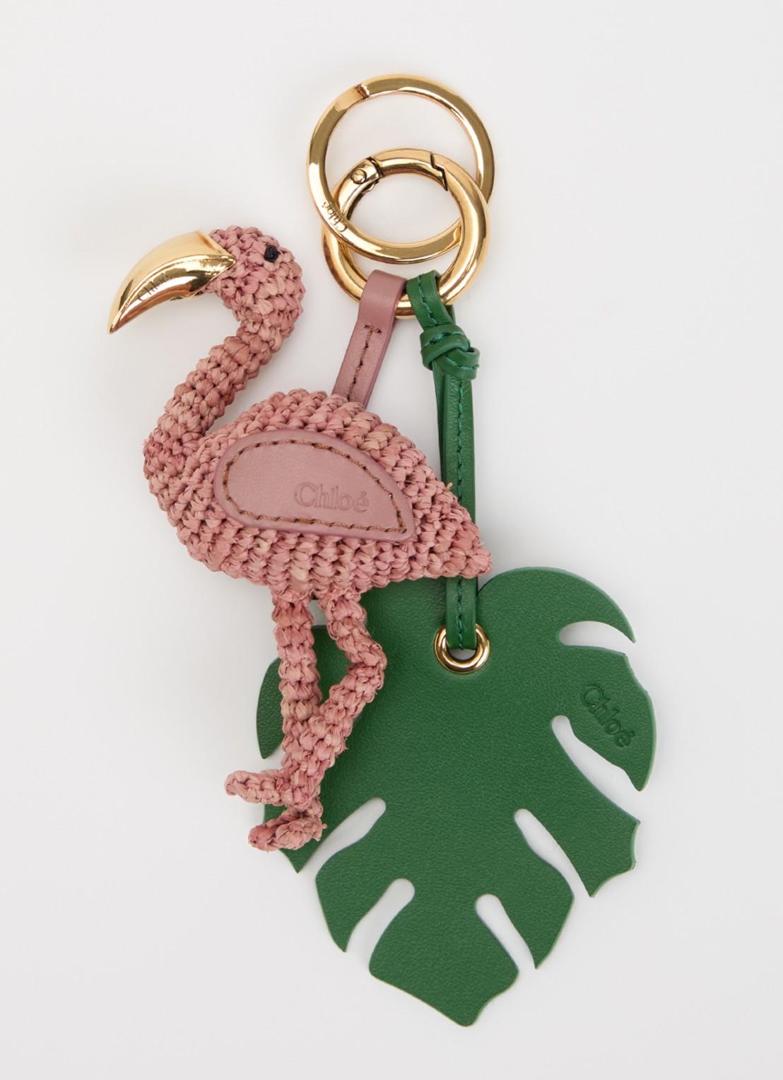 Chloé Symbols tasbedel van leer - voorkant oudroze