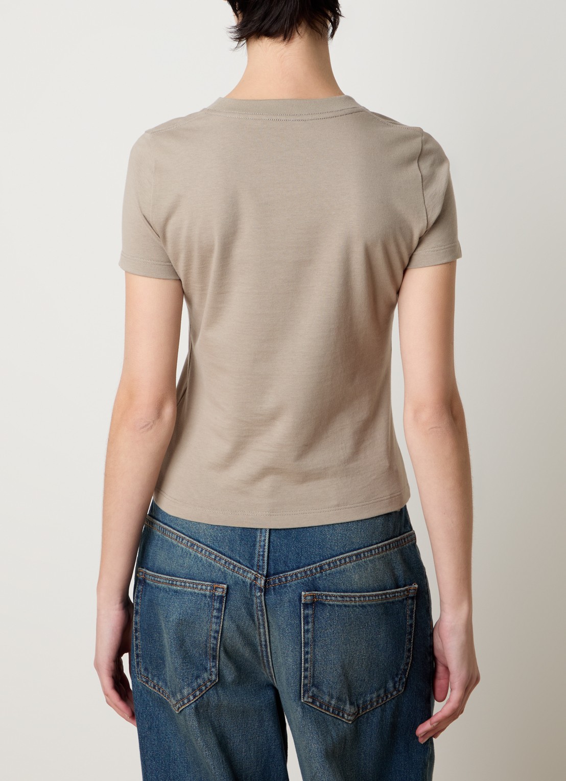 Chloé T-shirt met flock logoprint - achterkant 5 zand