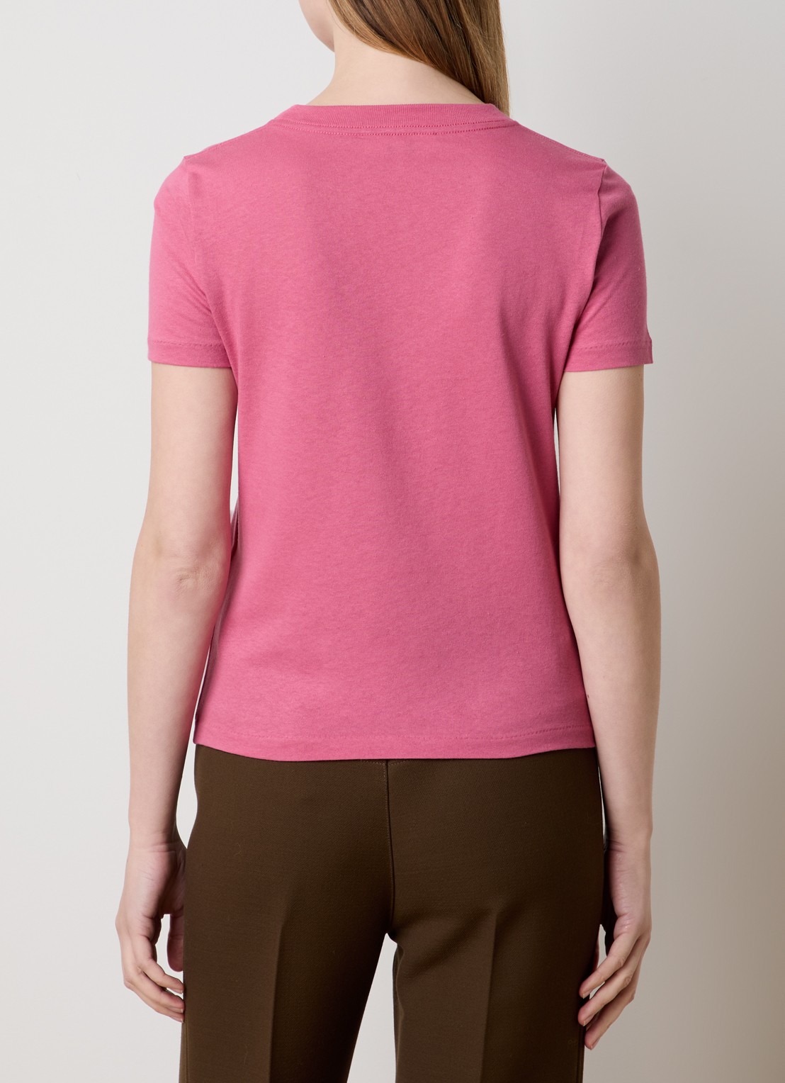 Chloé T-shirt met logoprint - achterkant 5 koraalroze