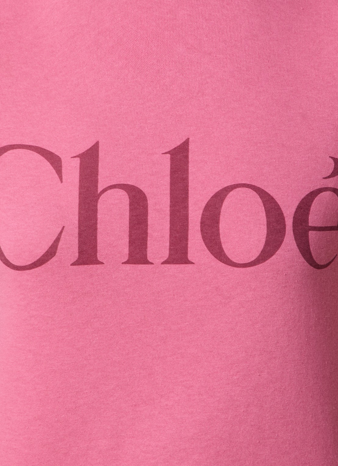 Chloé T-shirt met logoprint - detail 2 koraalroze