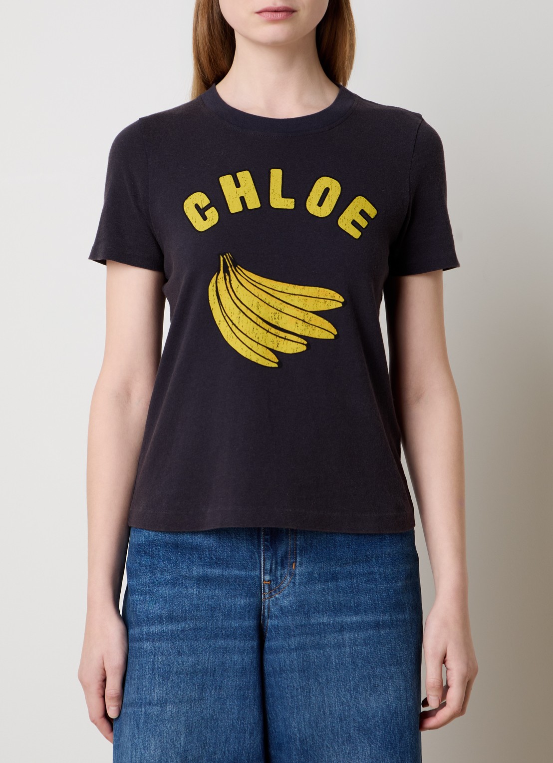 Chloé T-shirt met logoprint - detail 3 donkerblauw