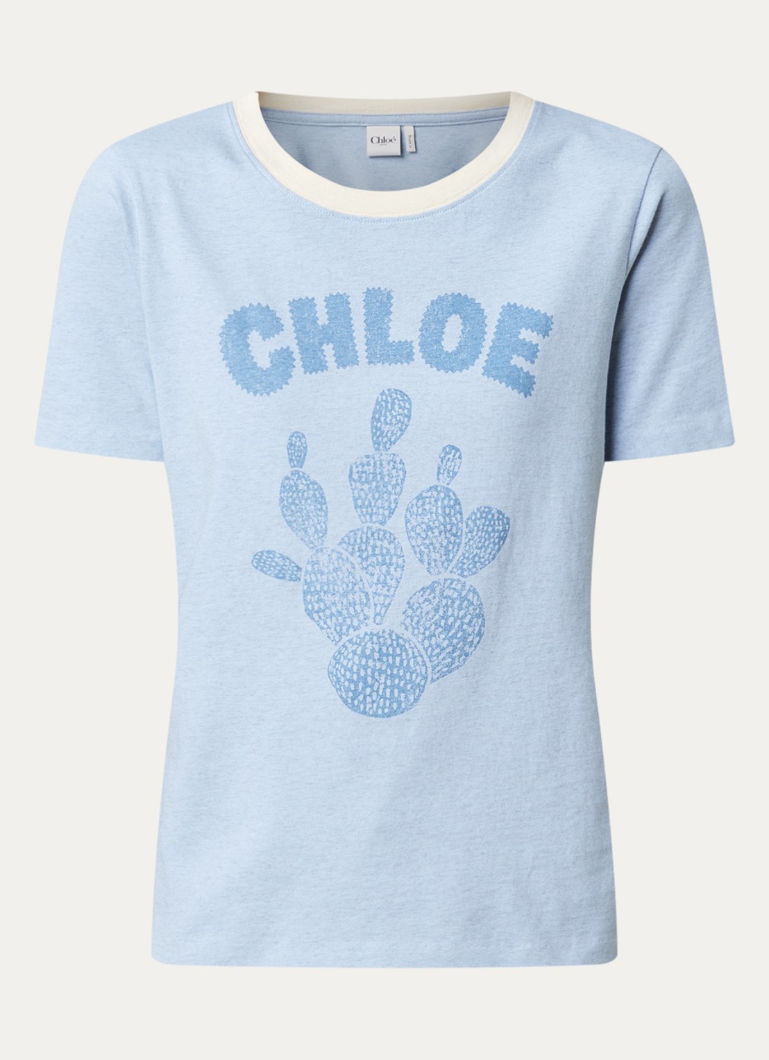 Chloé T-shirt met logoprint - voorkant 3 blauw