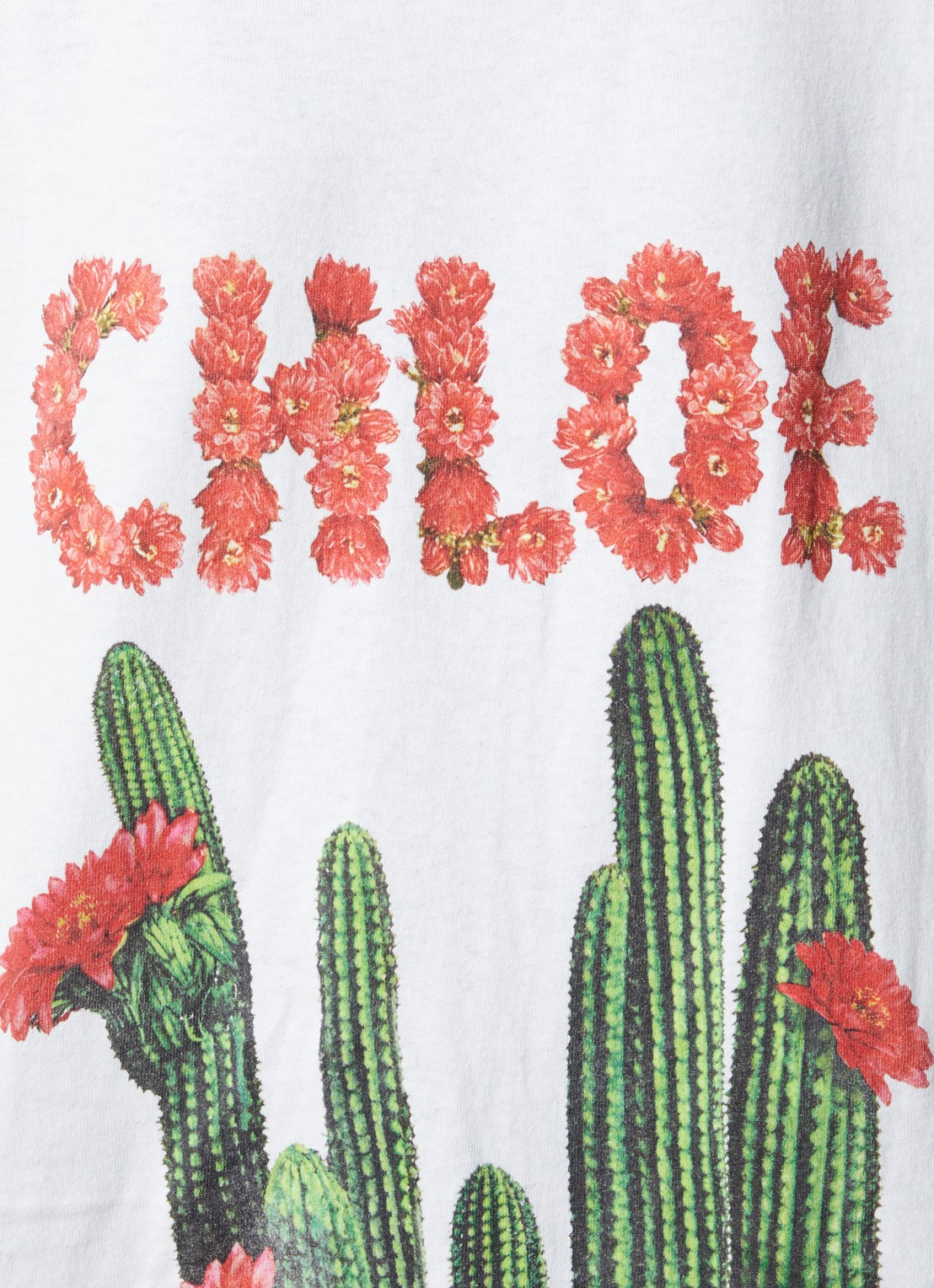 Chloé T-shirt met logoprint - detail 2 wit