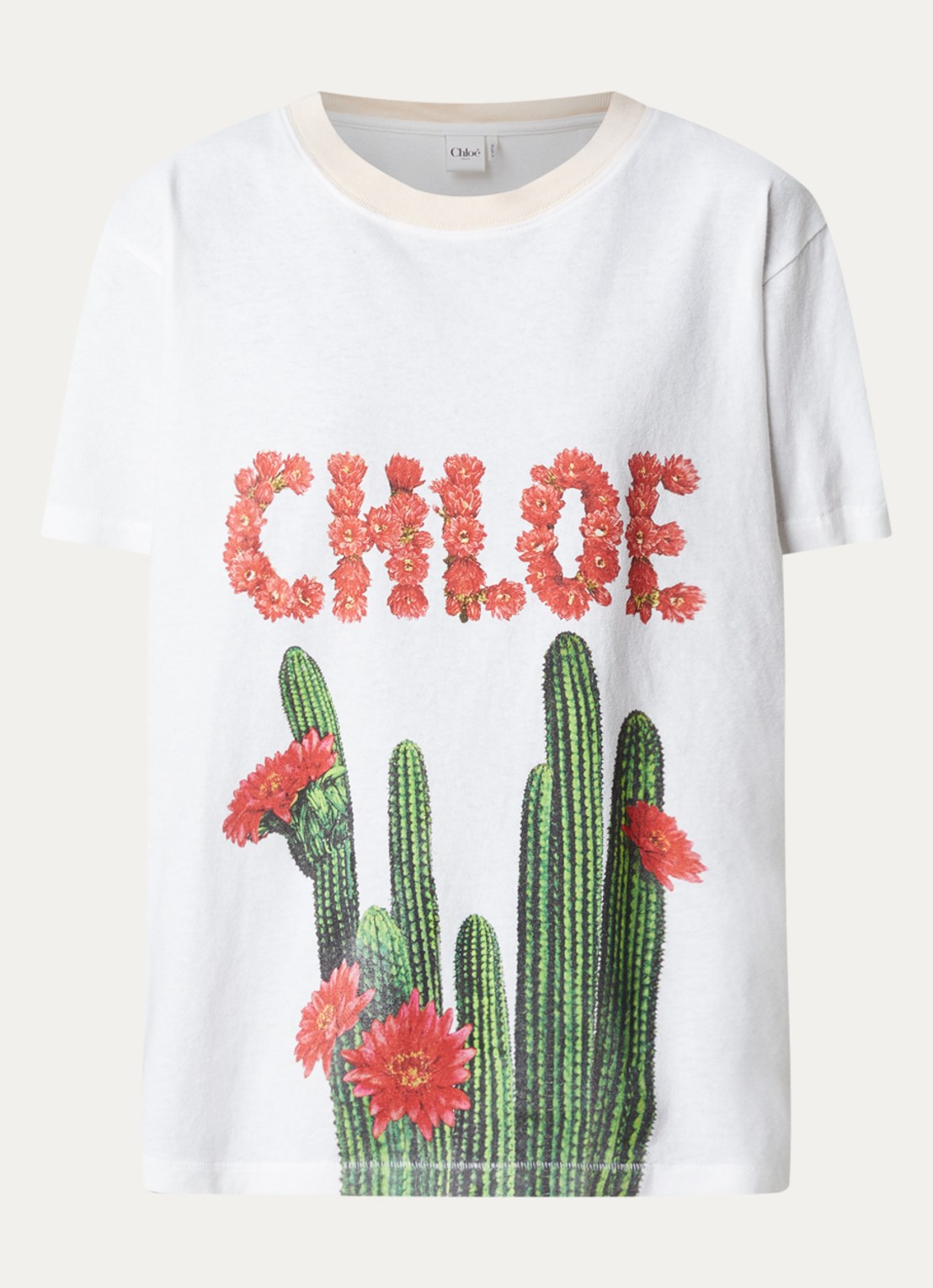 Chloé T-shirt met logoprint - voorkant 3 wit