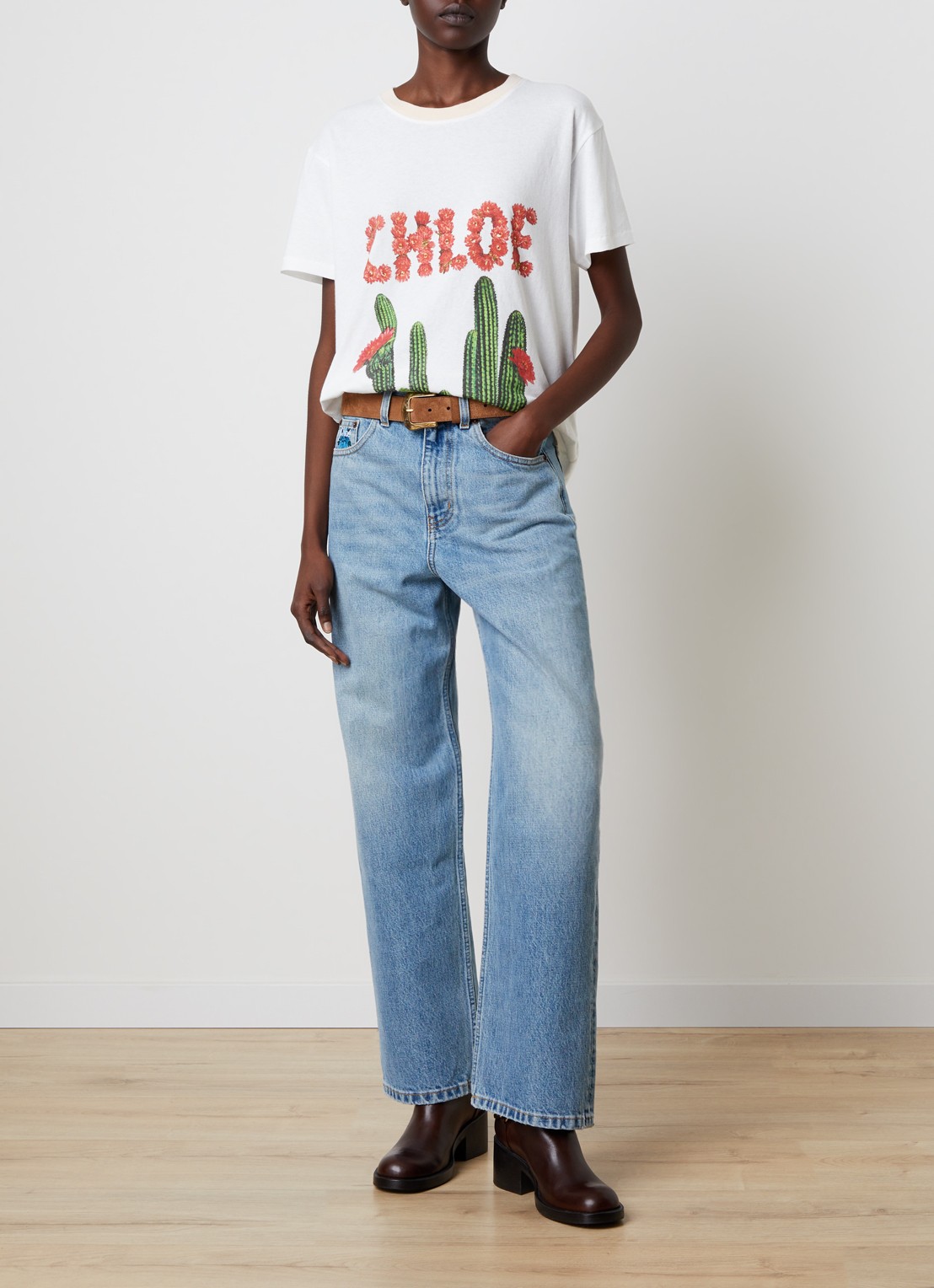 Chloé T-shirt met logoprint - voorkant 4 wit