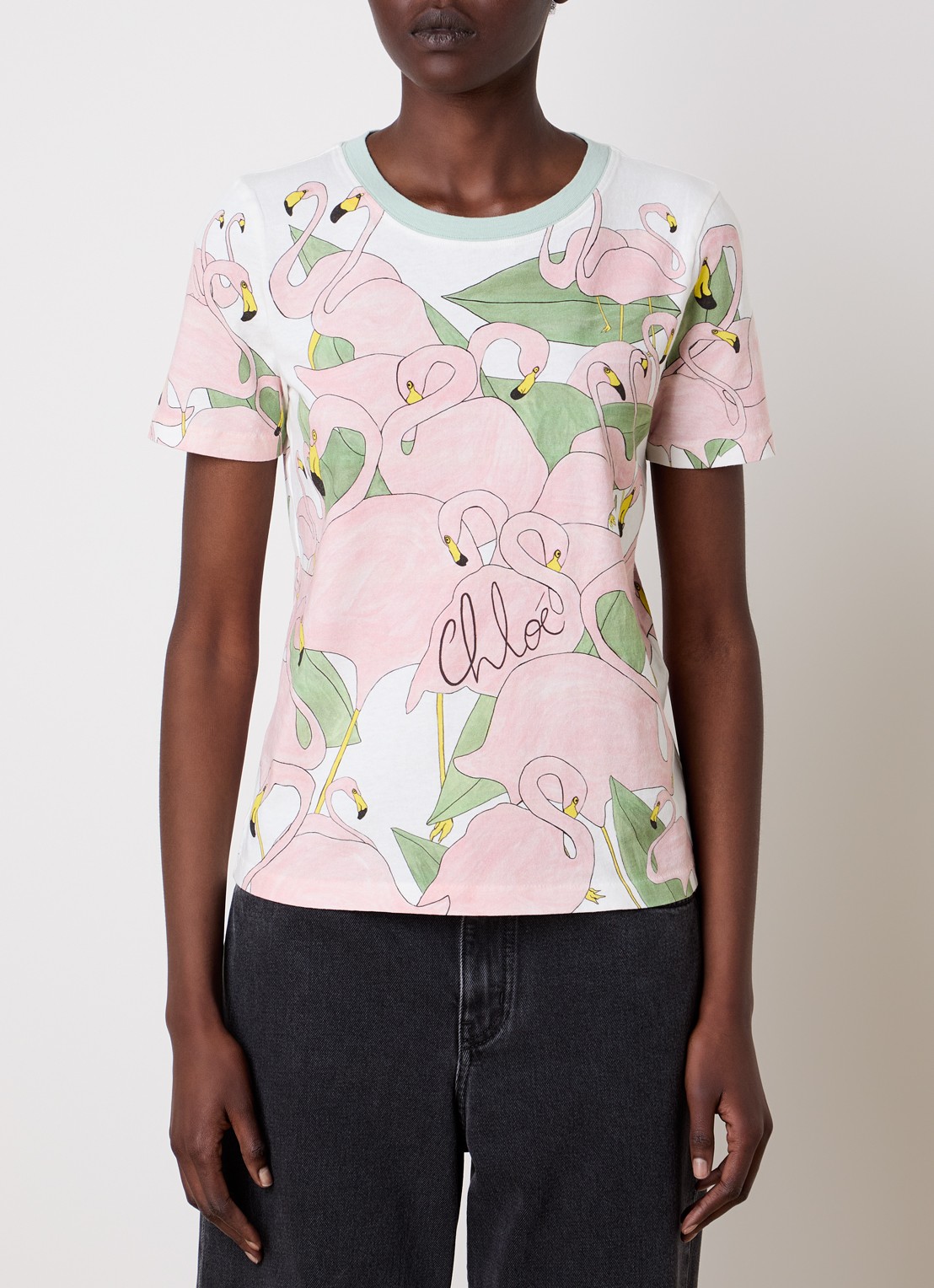 Chloé T-shirt met print - detail roze