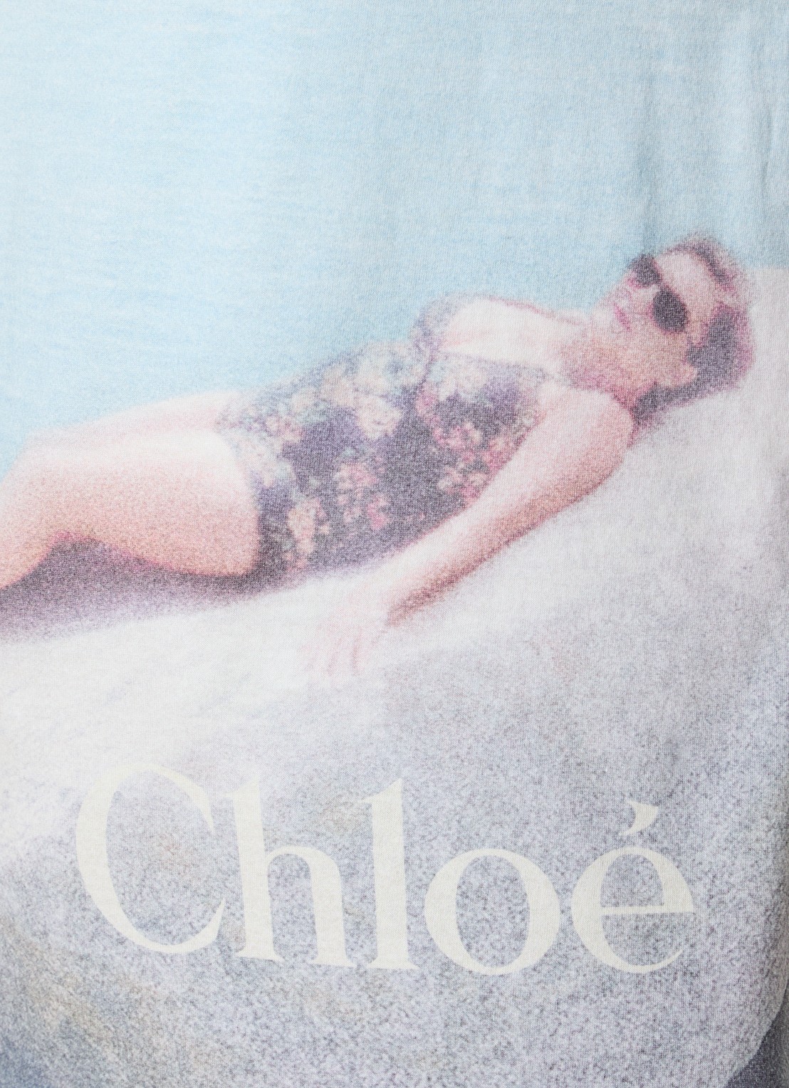 Chloé T-shirt met print - detail 5 lichtblauw