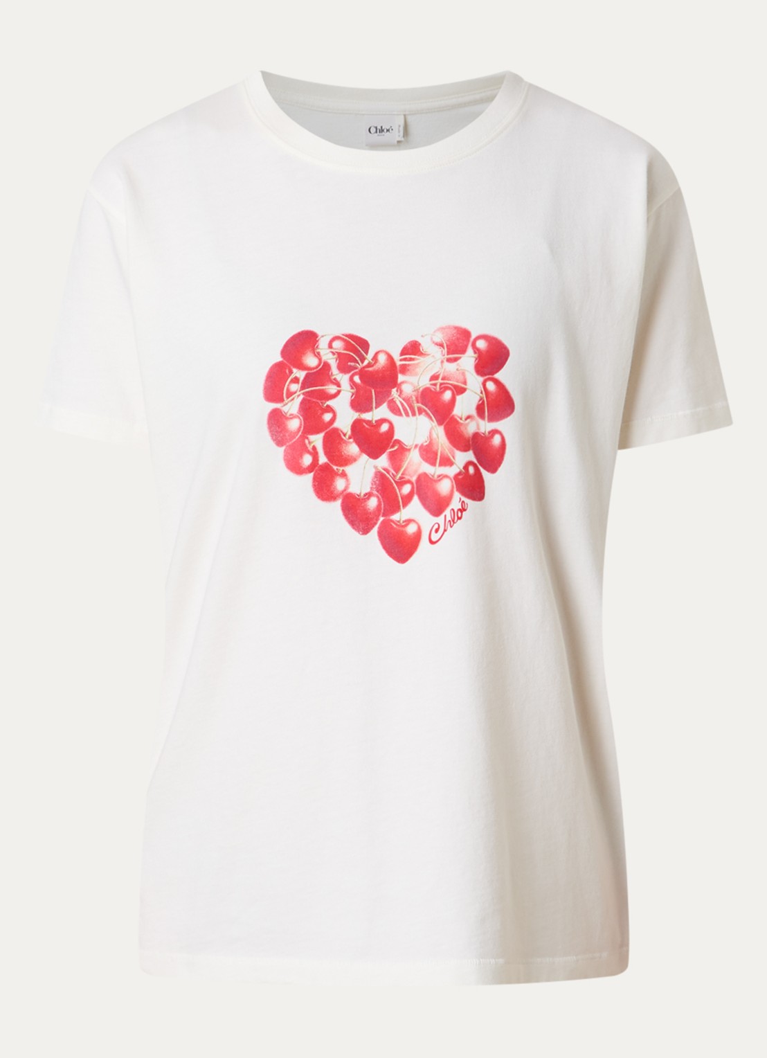 Chloé T-shirt met print - voorkant 4 gebroken wit