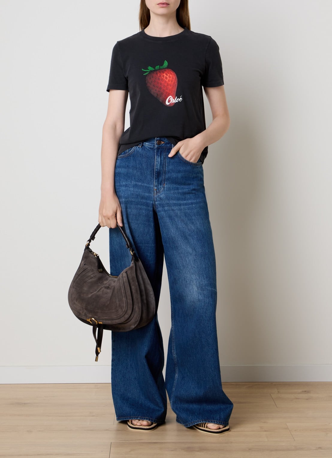 Chloé T-shirt met print - voorkant 5 antraciet