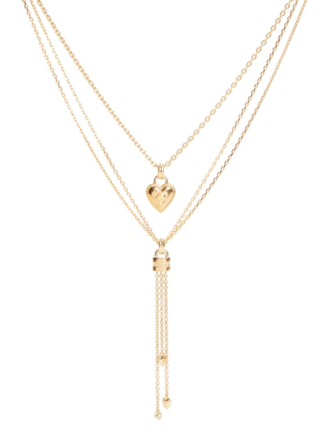Chloé The Chloé Mini Paddington ketting veguld - voorkant goud