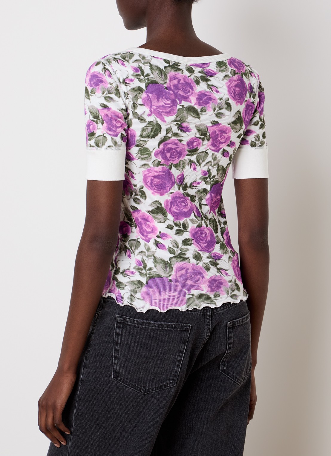 Chloé Top met bloemenprint - achterkant 5 paars