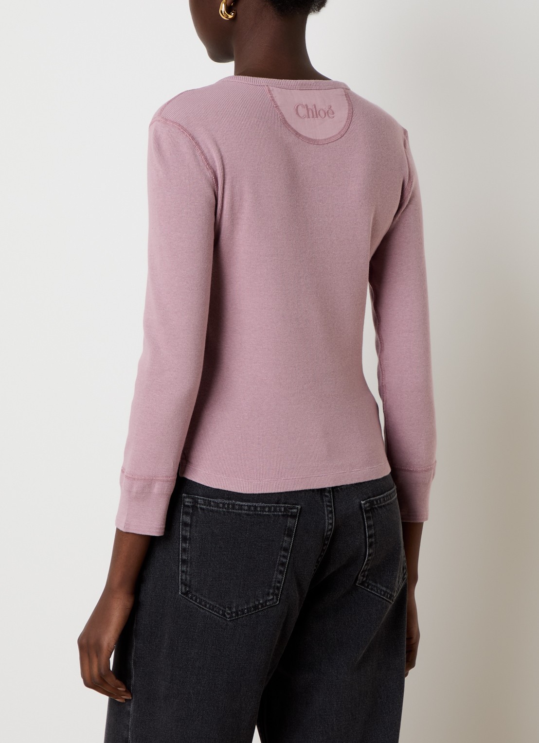 Chloé Top met ribstructuur - achterkant 5 oudroze