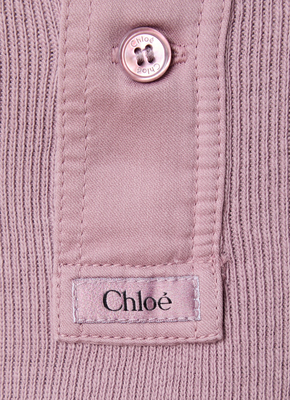 Chloé Top met ribstructuur - detail 4 oudroze