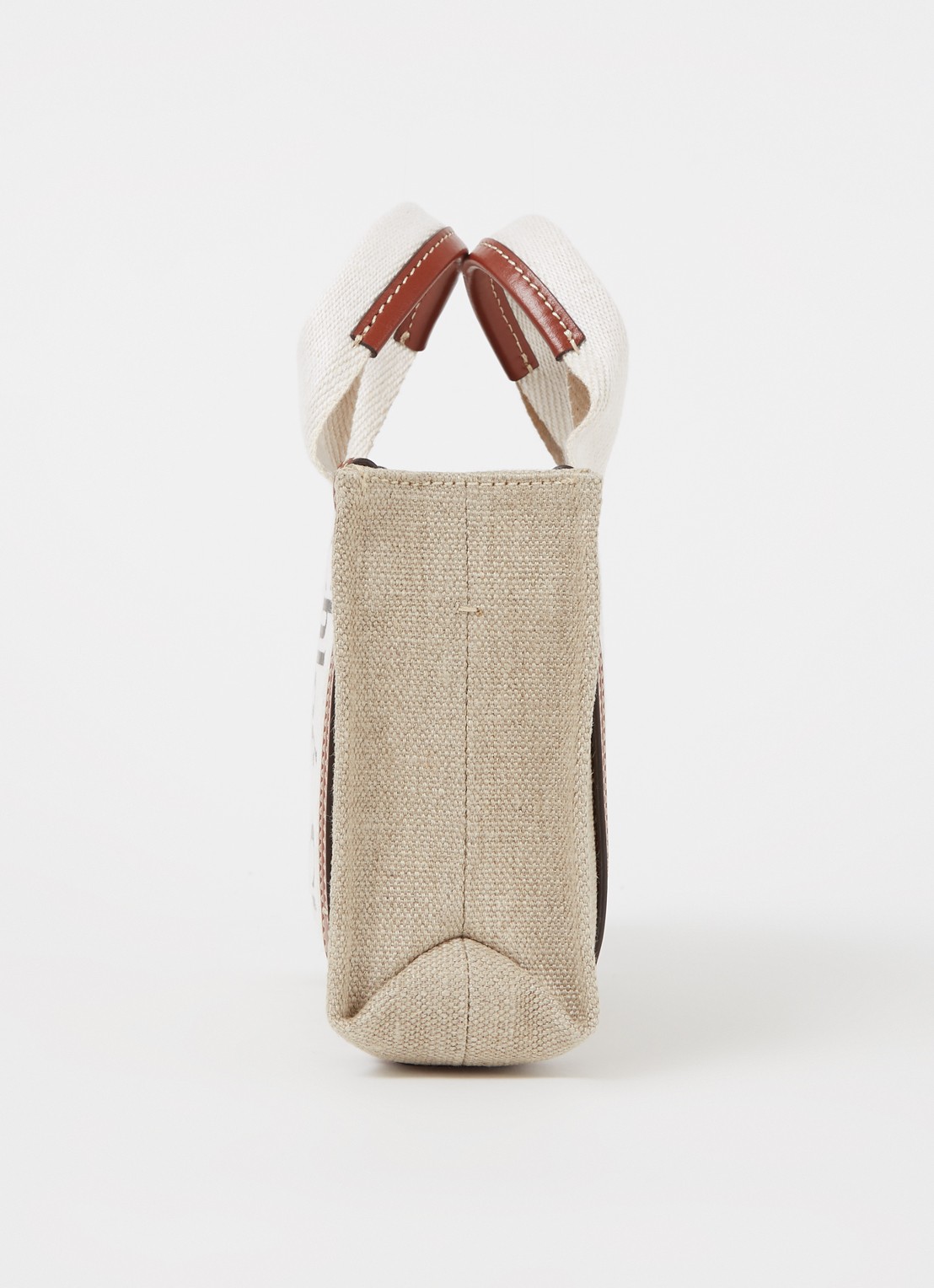 Chloé Woody Mini handtas van canvas met kalfsleren details - detail 2 beige