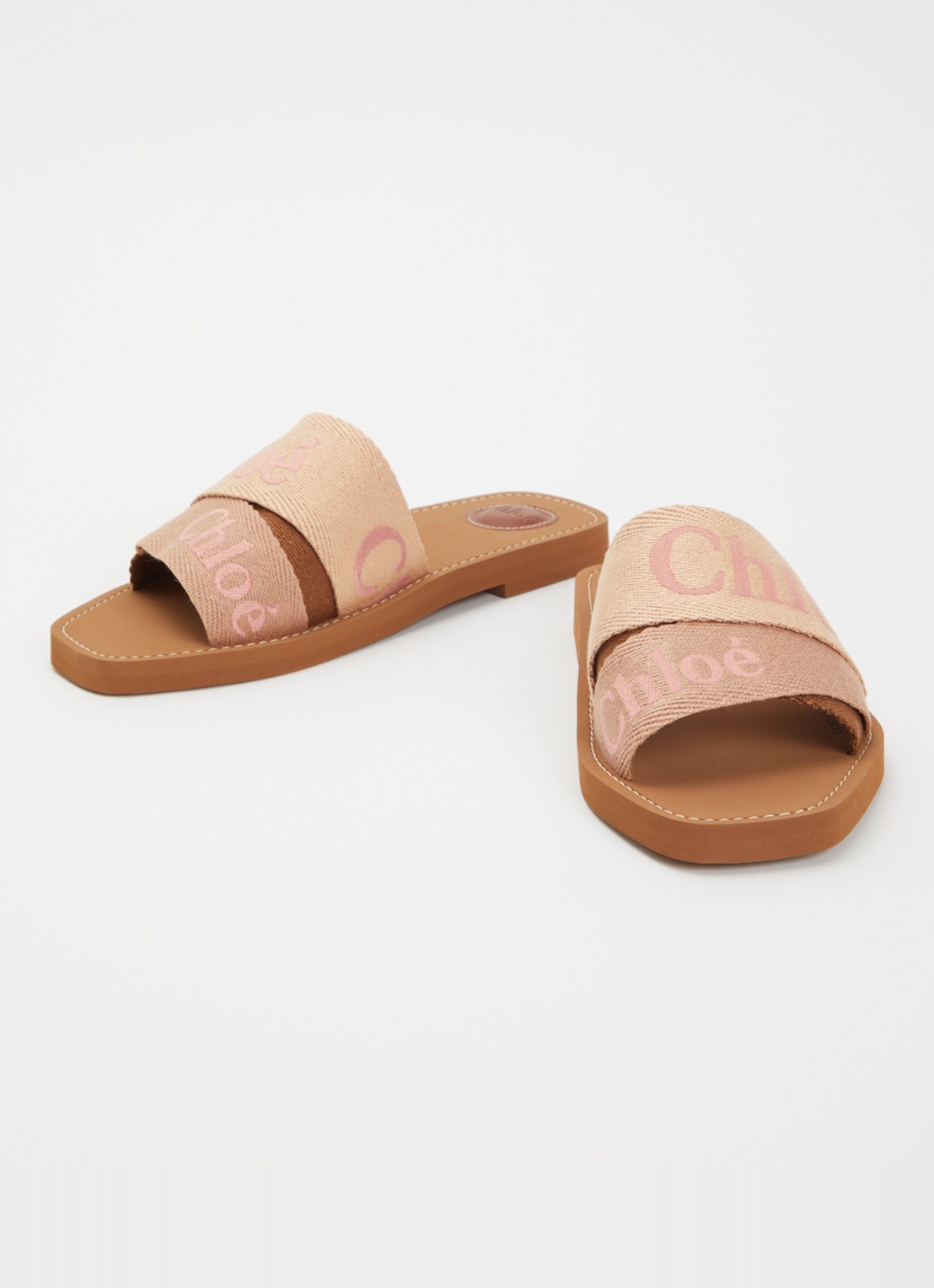 Chloé Woody slipper met logo - detail 3 camel