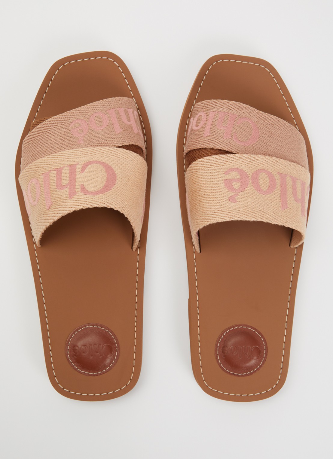 Chloé Woody slipper met logo - detail 4 camel