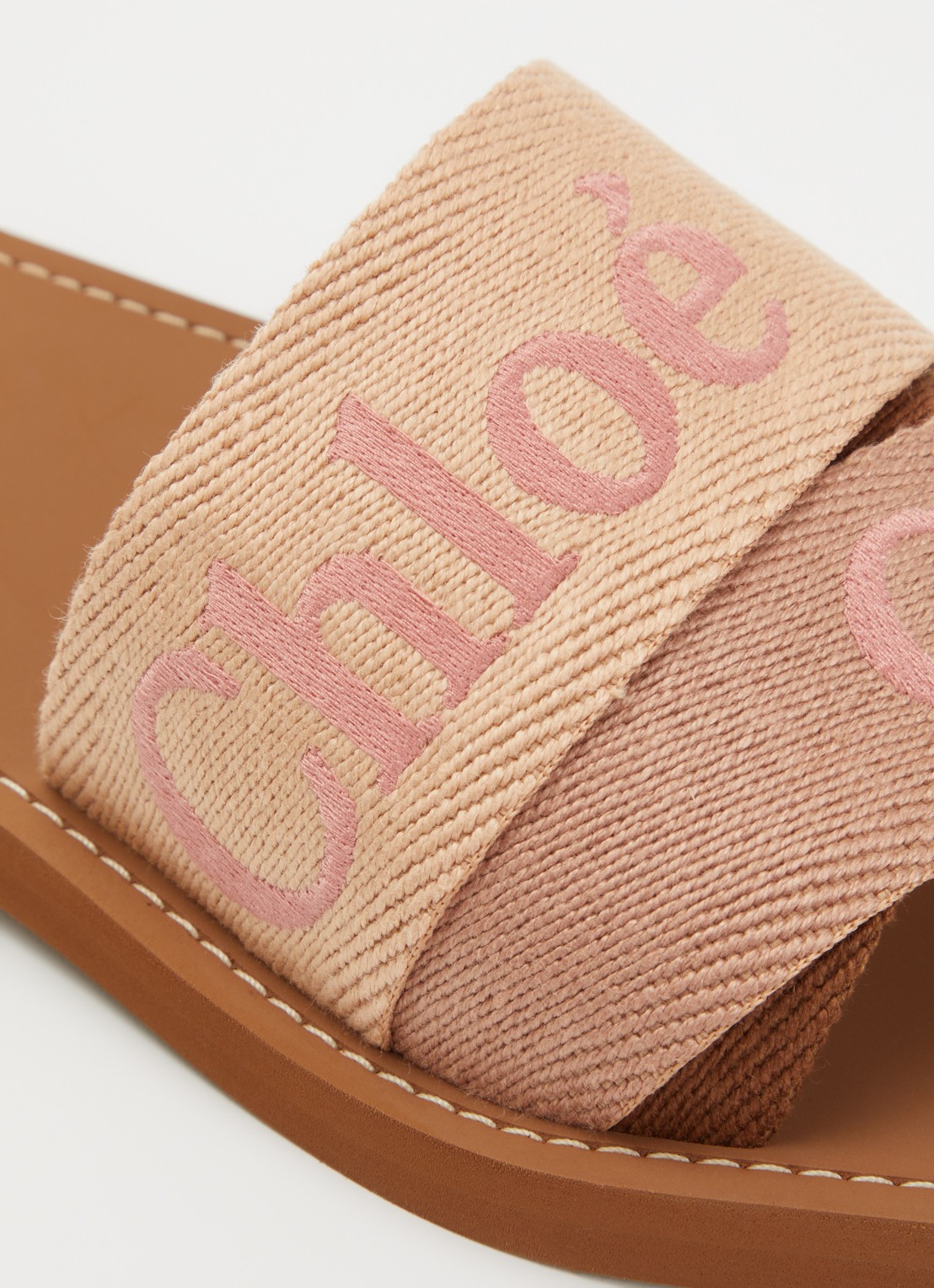 Chloé Woody slipper met logo - detail 6 camel