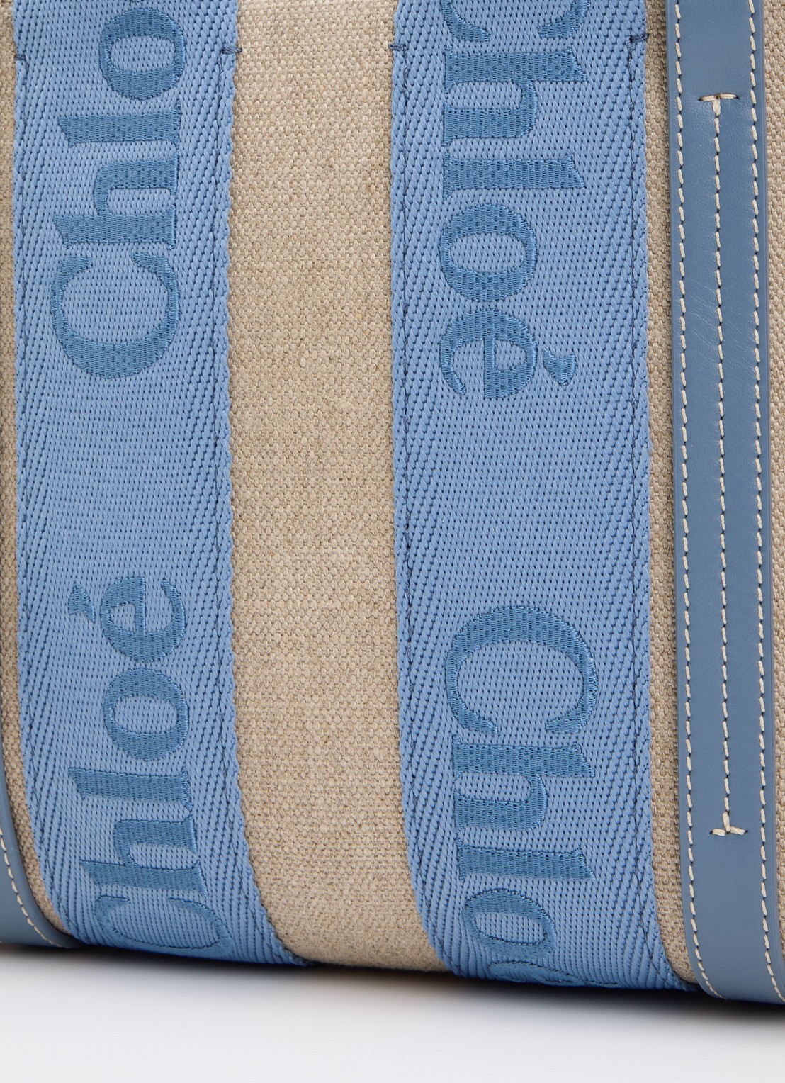 Chloé Woody Small handtas met kalfsleren details - detail 7 blauw
