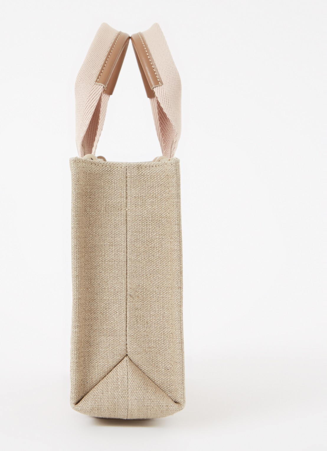 Chloé Woody Small handtas met kalfsleren details - detail 5 beige