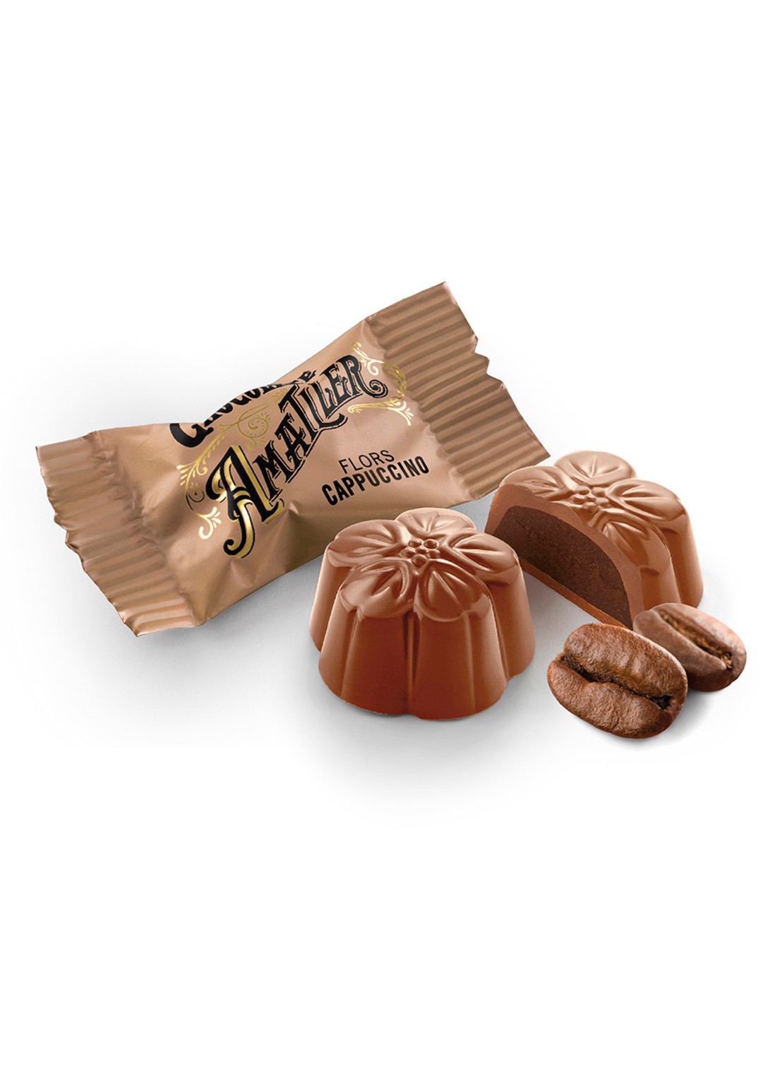 Chocolate Amatller Chocolade met fruit- of koffievulling in giftbox 24 stuks - achterkant 2 undefined