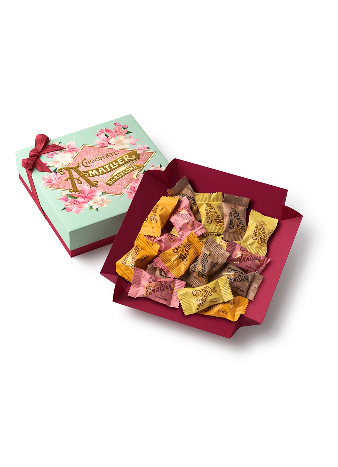 Chocolate Amatller Chocolade met fruit- of koffievulling in giftbox 24 stuks - voorkant 4 undefined