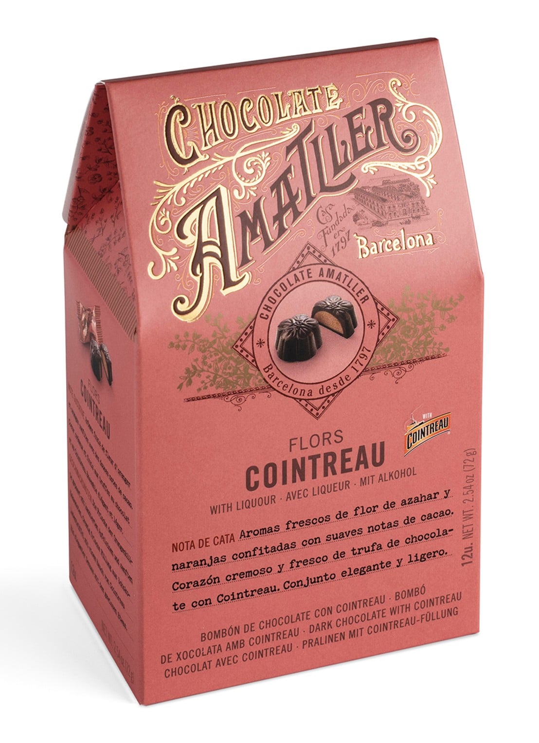 Chocolate Amatller Truffels met sinaasappellikeur Cointreau 12 stuks - voorkant undefined
