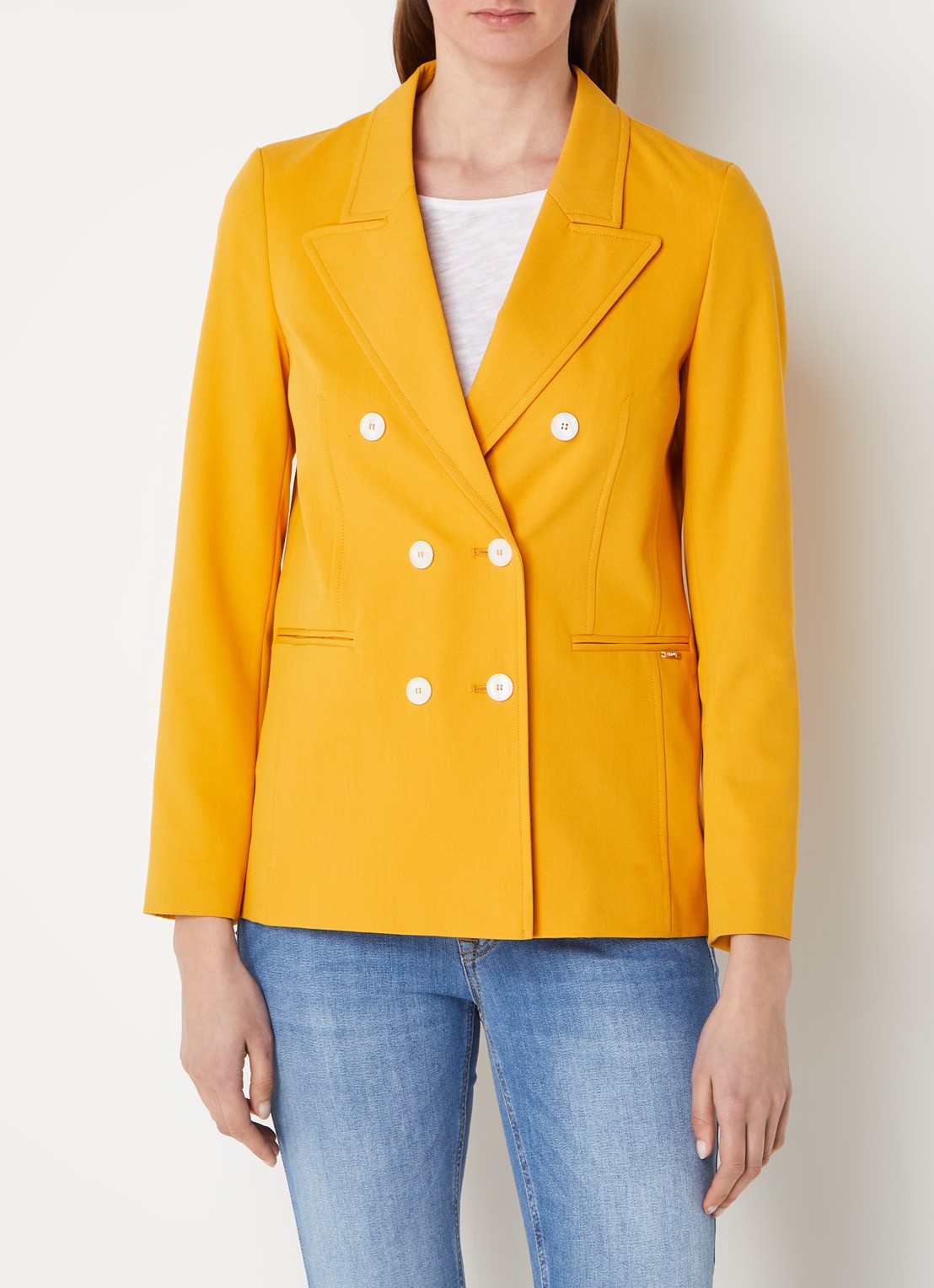 CINQUE Cibasset blazer met opgestikte zakken - detail 4 okergeel