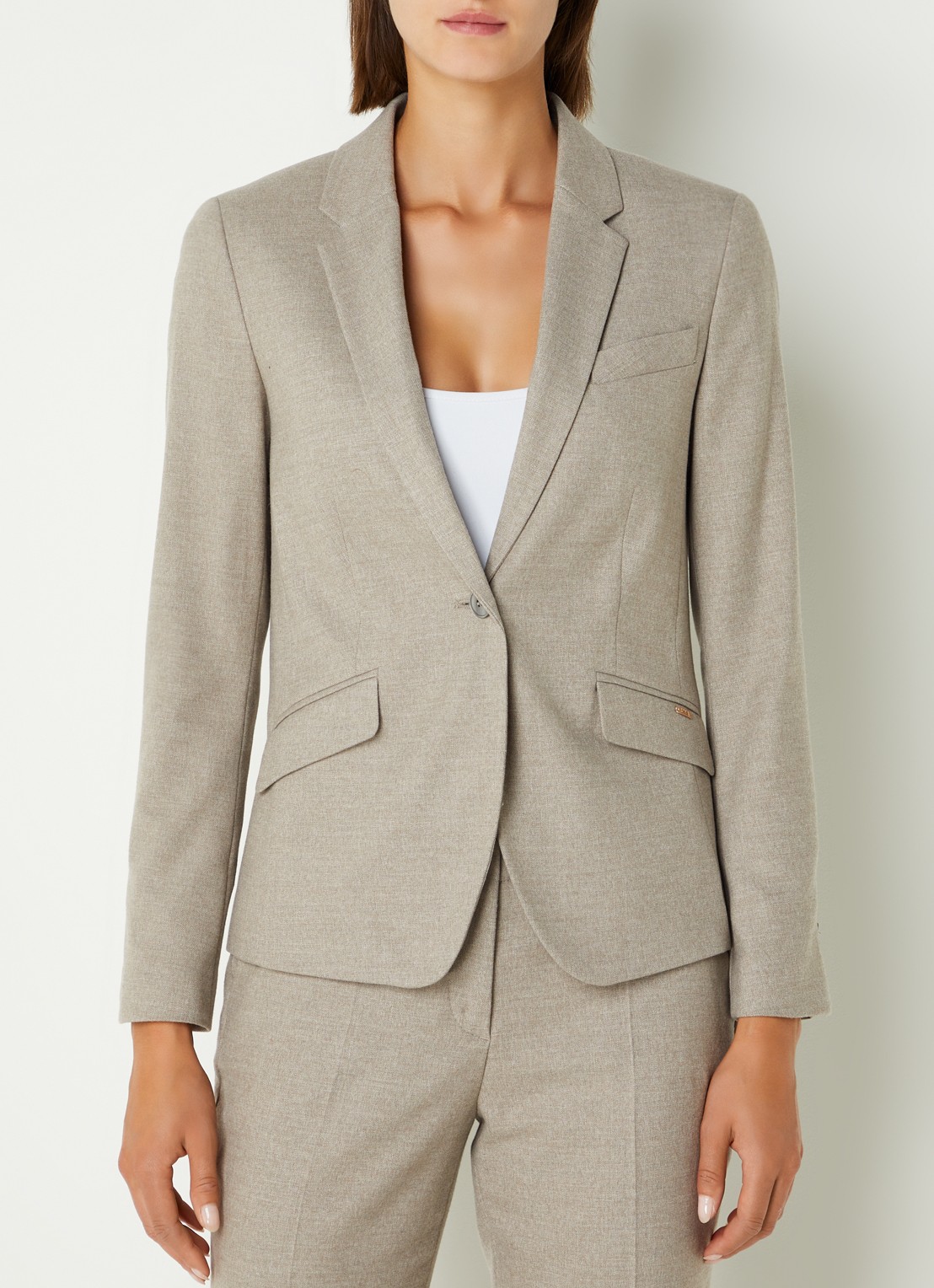 Cinque Ciboomi blazer met klepzakken  - detail 2 donkerbeige