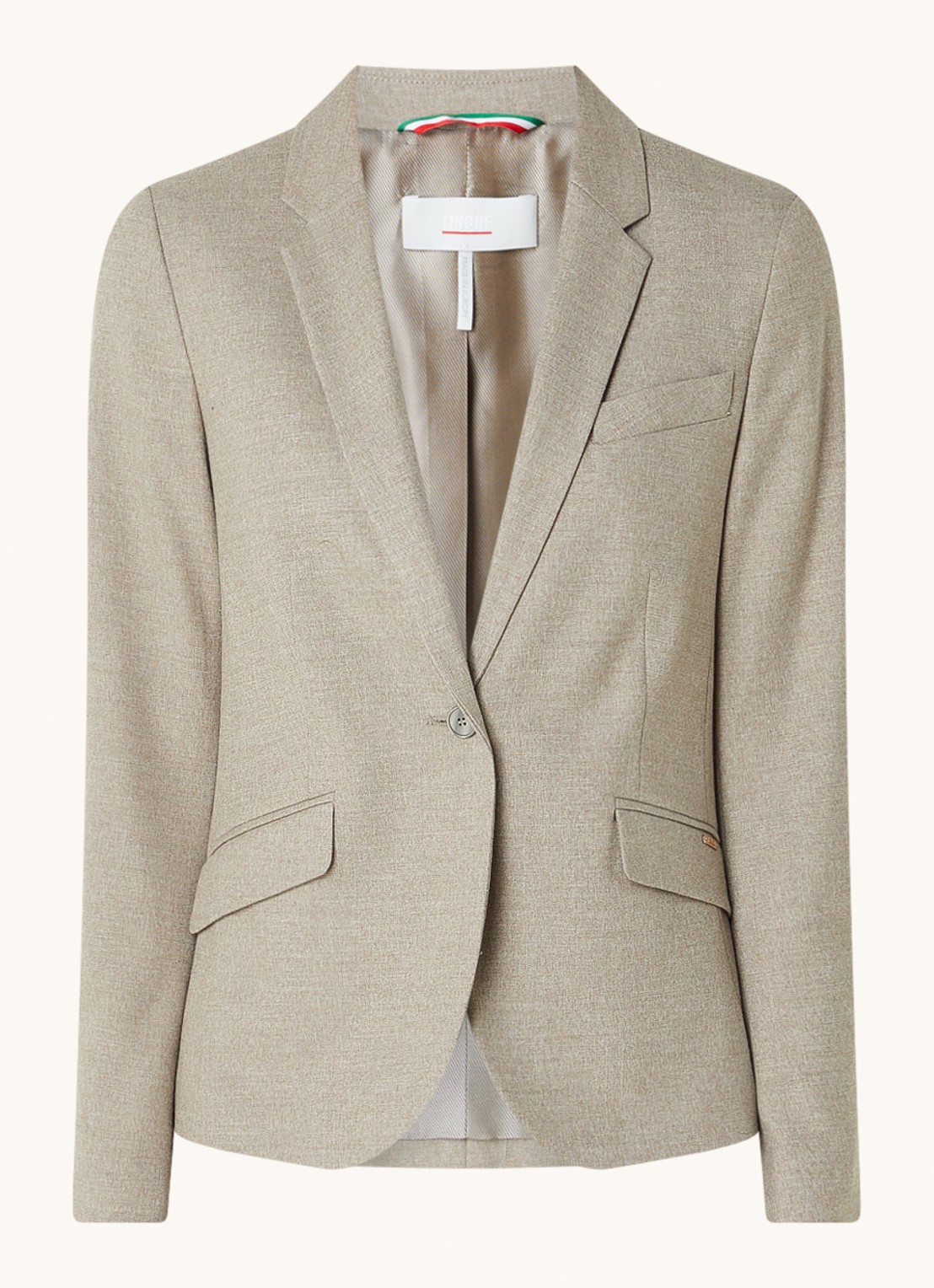 Cinque Ciboomi blazer met klepzakken  - voorkant 3 donkerbeige
