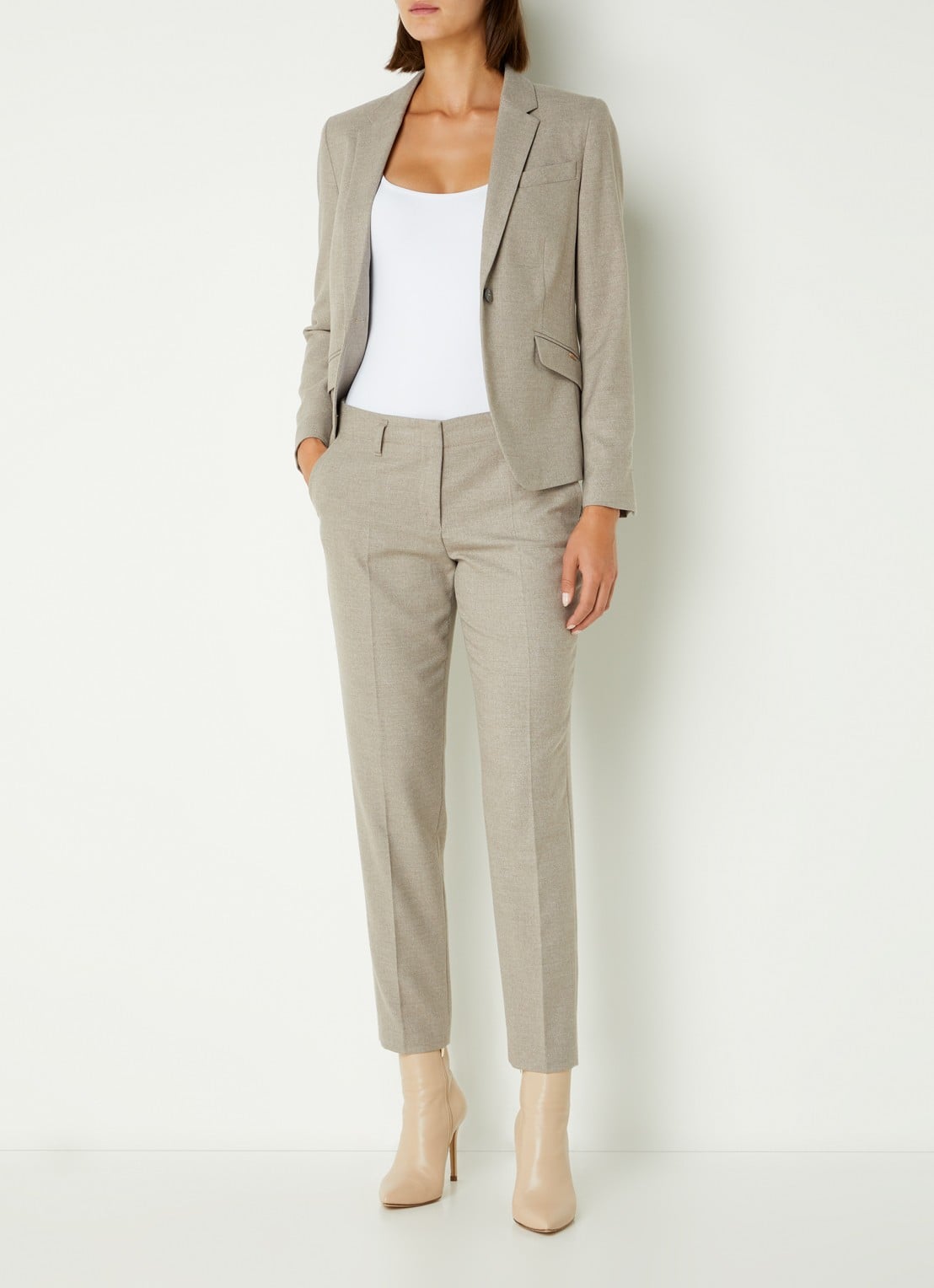 Cinque Ciboomi blazer met klepzakken  - voorkant 4 donkerbeige