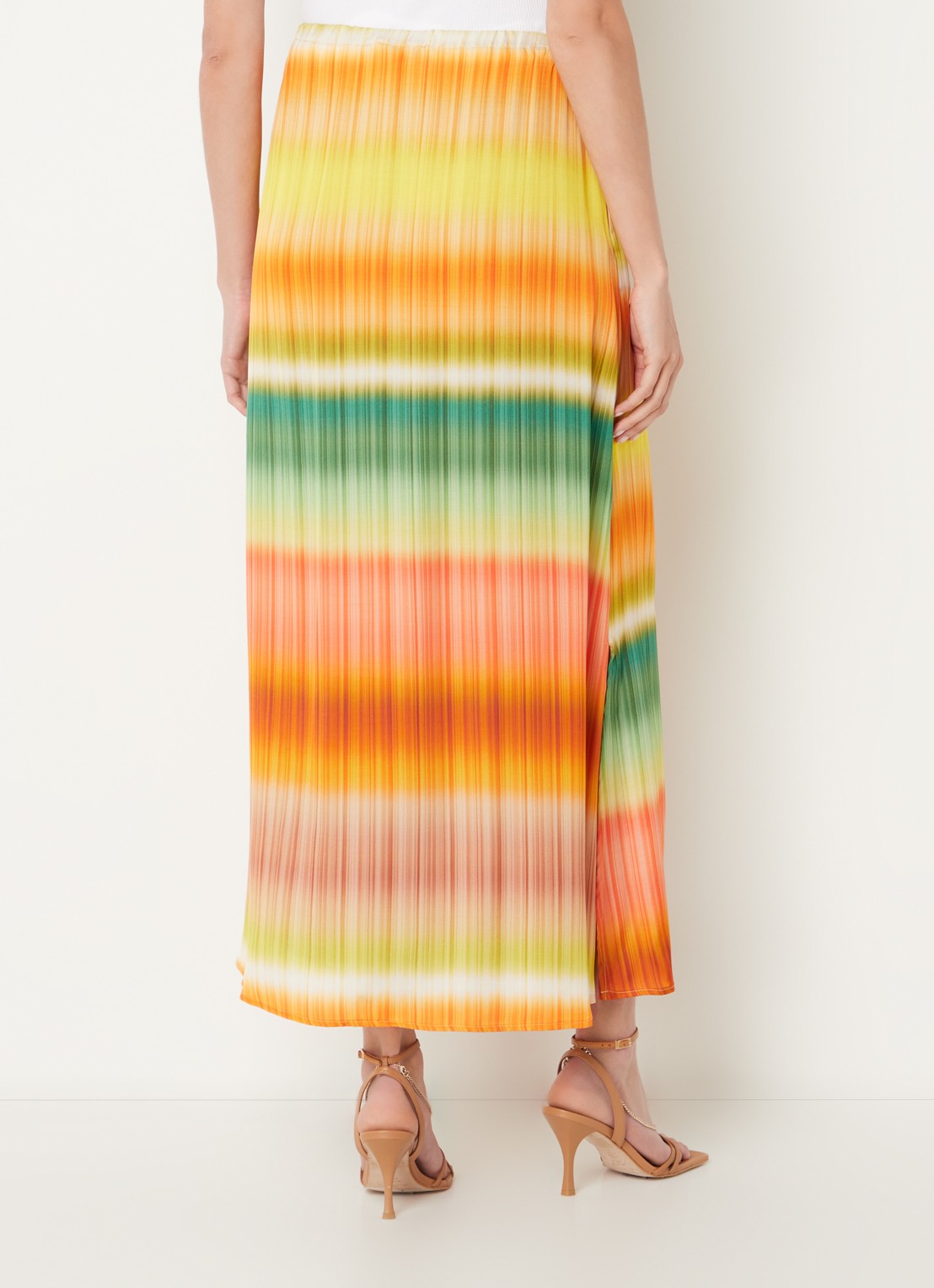 CINQUE Ciclassico midi rok met dip-dye dessin en steekzakken - achterkant oranje