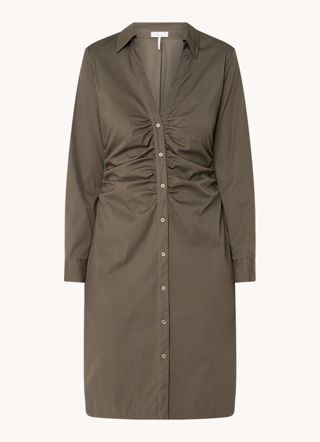 CINQUE Cidecio mini blousejurk met plooidetail en steekzakken - voorkant 2 donkergrijs