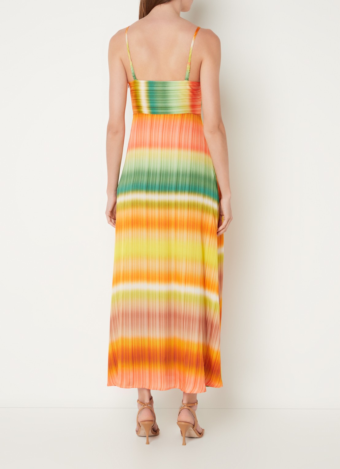 CINQUE Cidesano maxi jurk met dip-dye dessin - achterkant 2 oranje