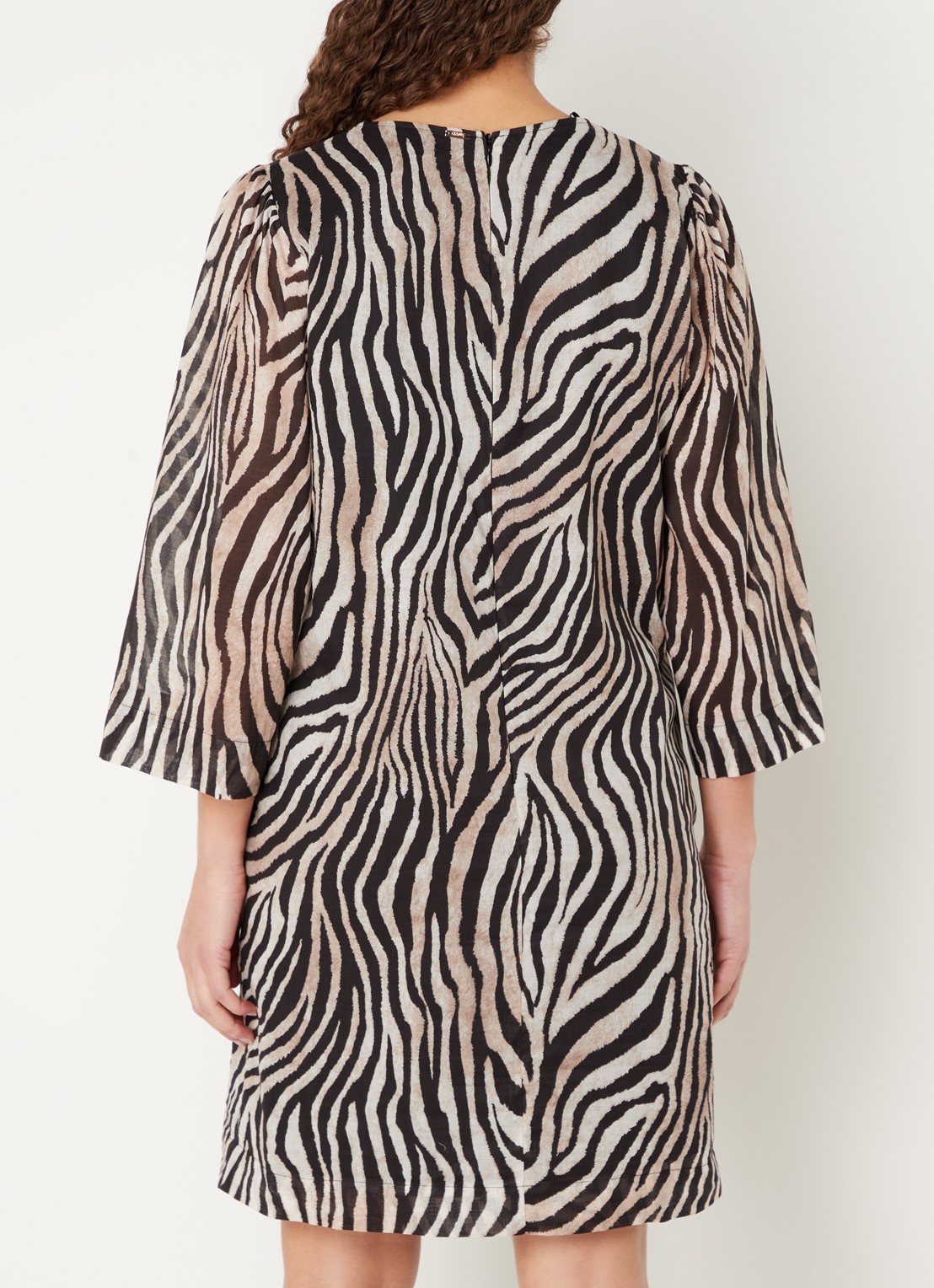 CINQUE Ciethno tuniekjurk met zebraprint - achterkant 4 zwart