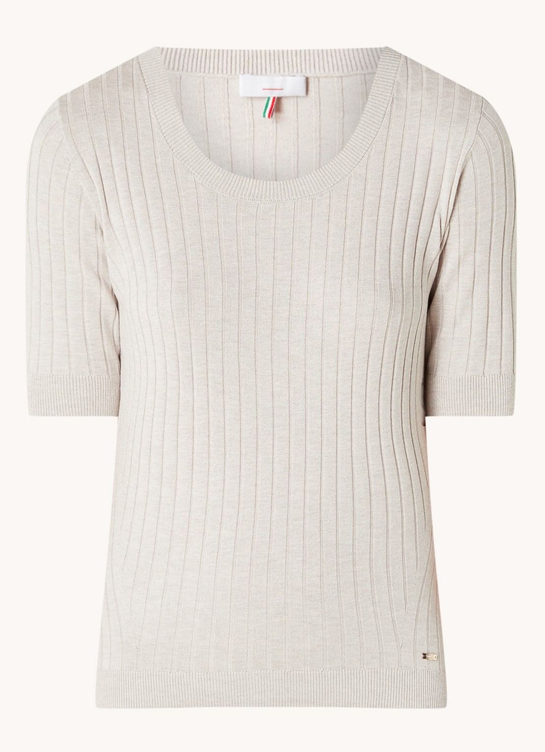 CINQUE Cigiulia top met ribstructuur - voorkant creme