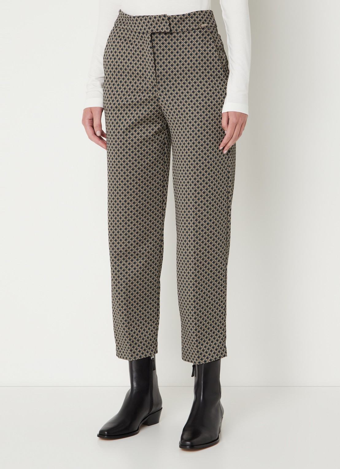 Cinque Cihennes high waist tapered fit pantalon met print  - detail 2 donkerbeige
