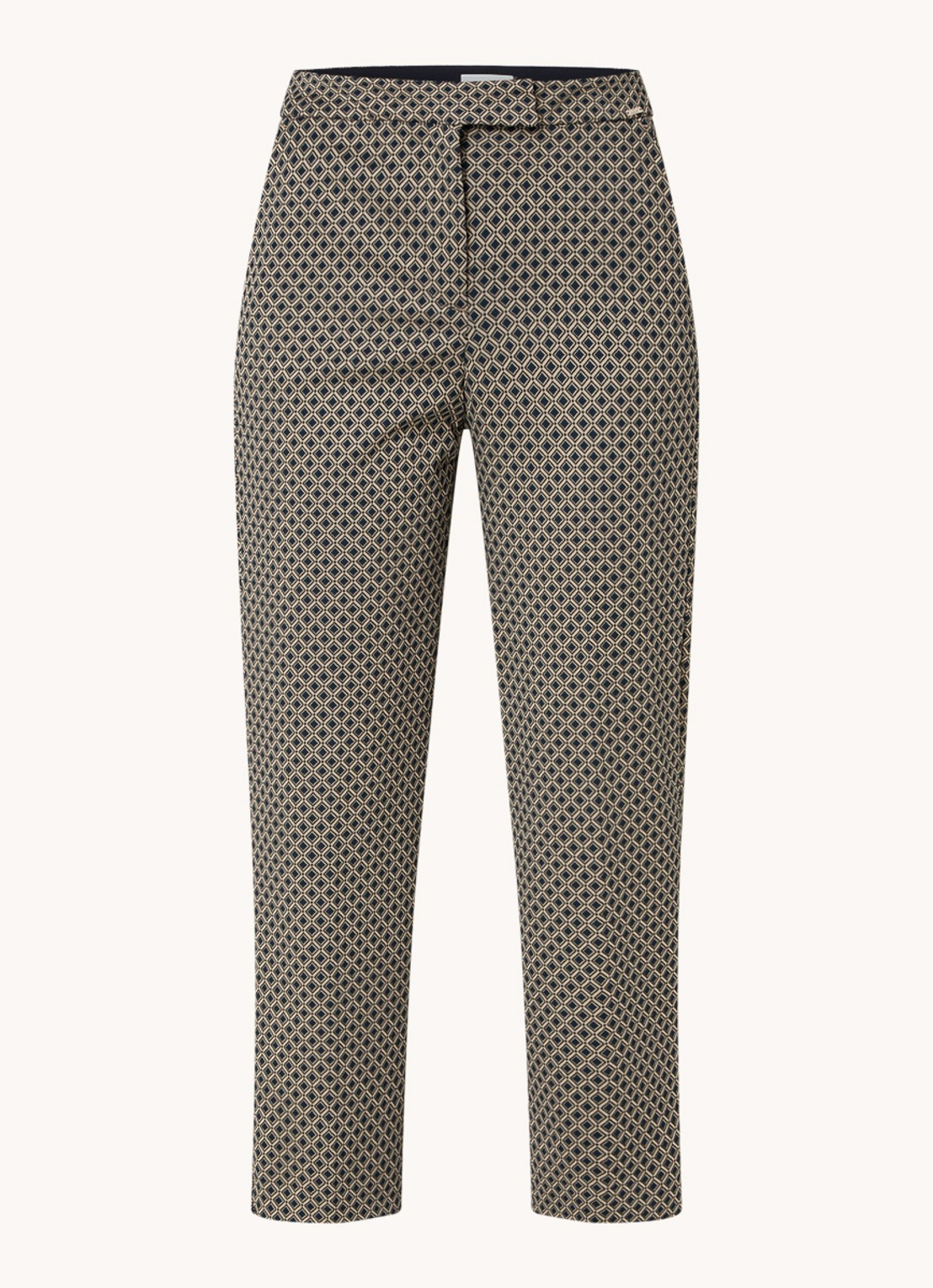 Cinque Cihennes high waist tapered fit pantalon met print  - voorkant 4 donkerbeige