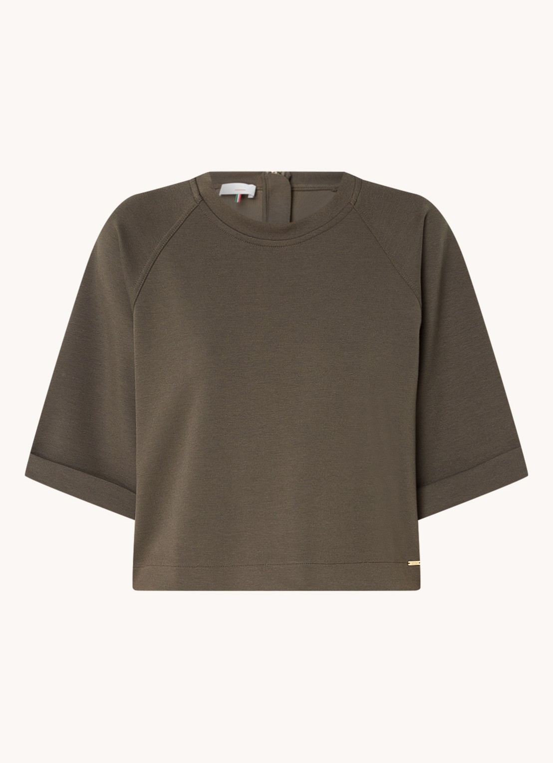 CINQUE Ciine oversized crop top van jersey met ritsdetail - voorkant 2 donkergrijs
