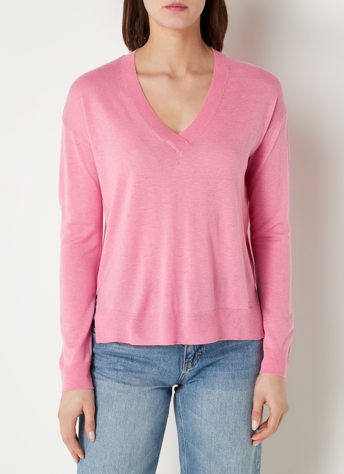 CINQUE Cijill fijngebreide pullover in kasjmierblend met V-hals  - detail 2 roze