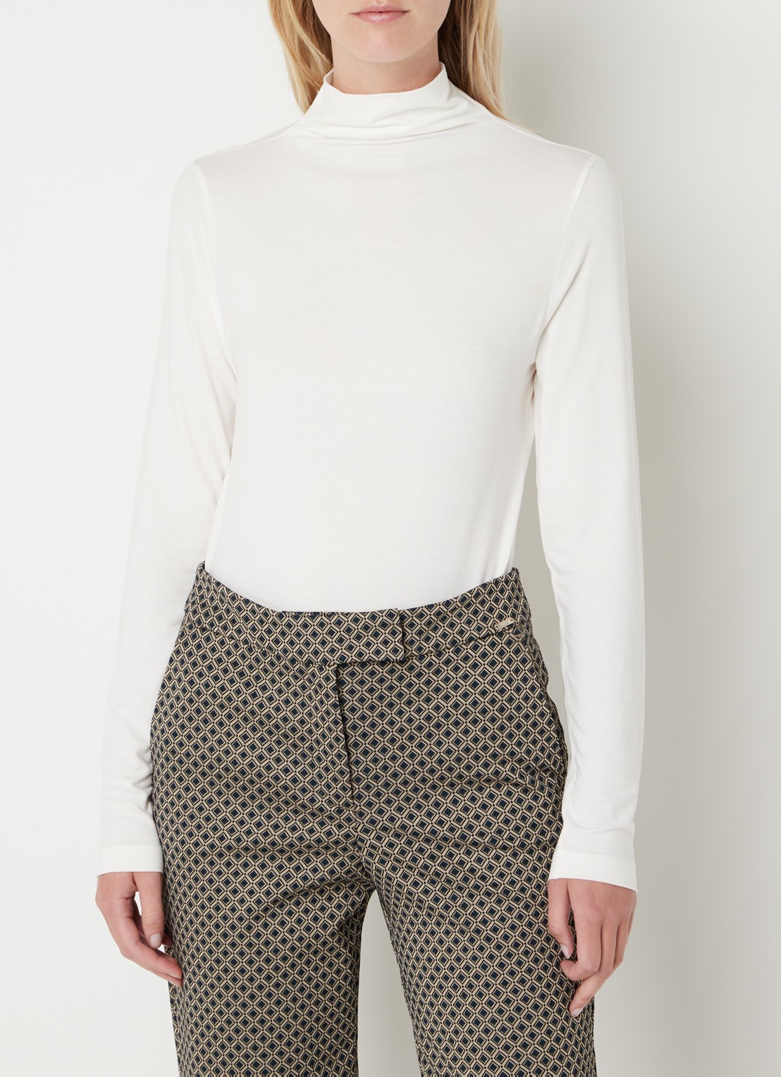Cinque Cilaren jersey top met col  - detail 2 creme
