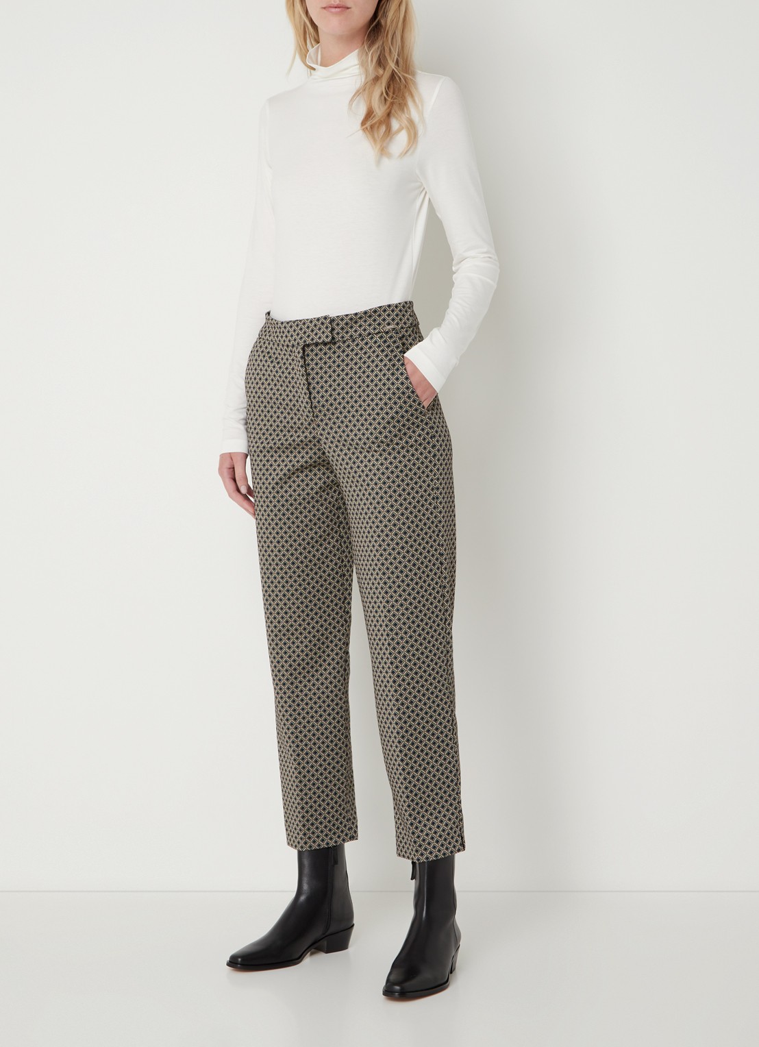 Cinque Cilaren jersey top met col  - voorkant 4 creme