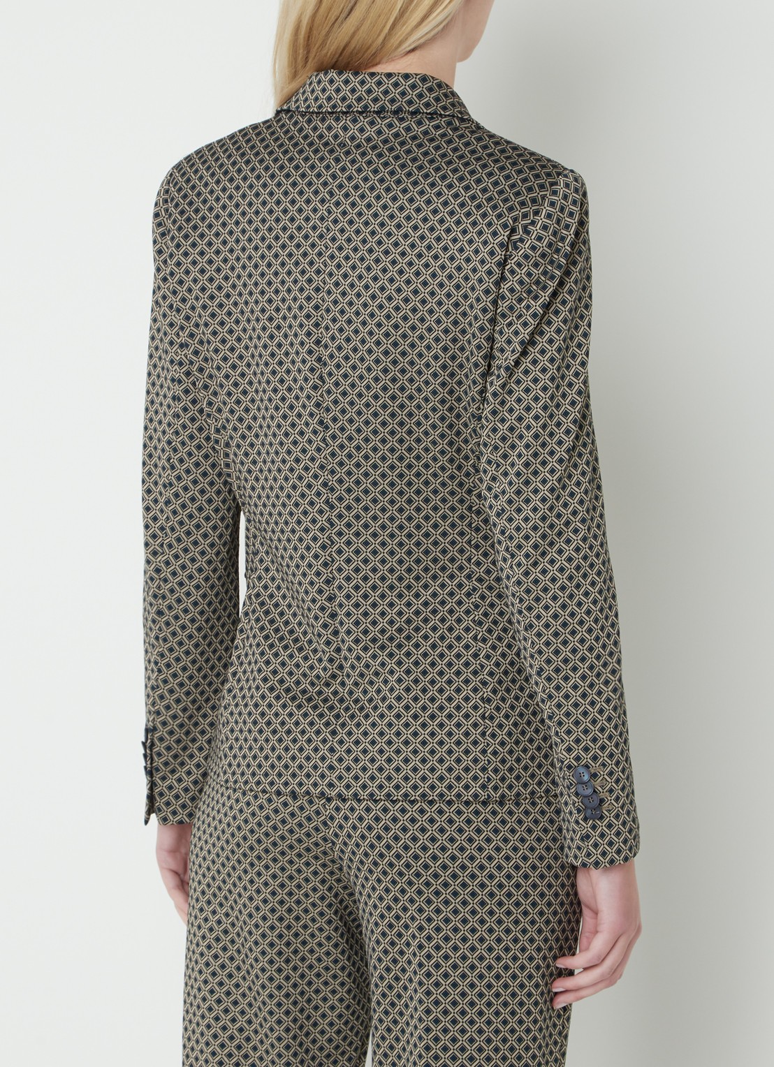 Cinque Cilarni blazer met print en schoudervulling - achterkant donkerbeige