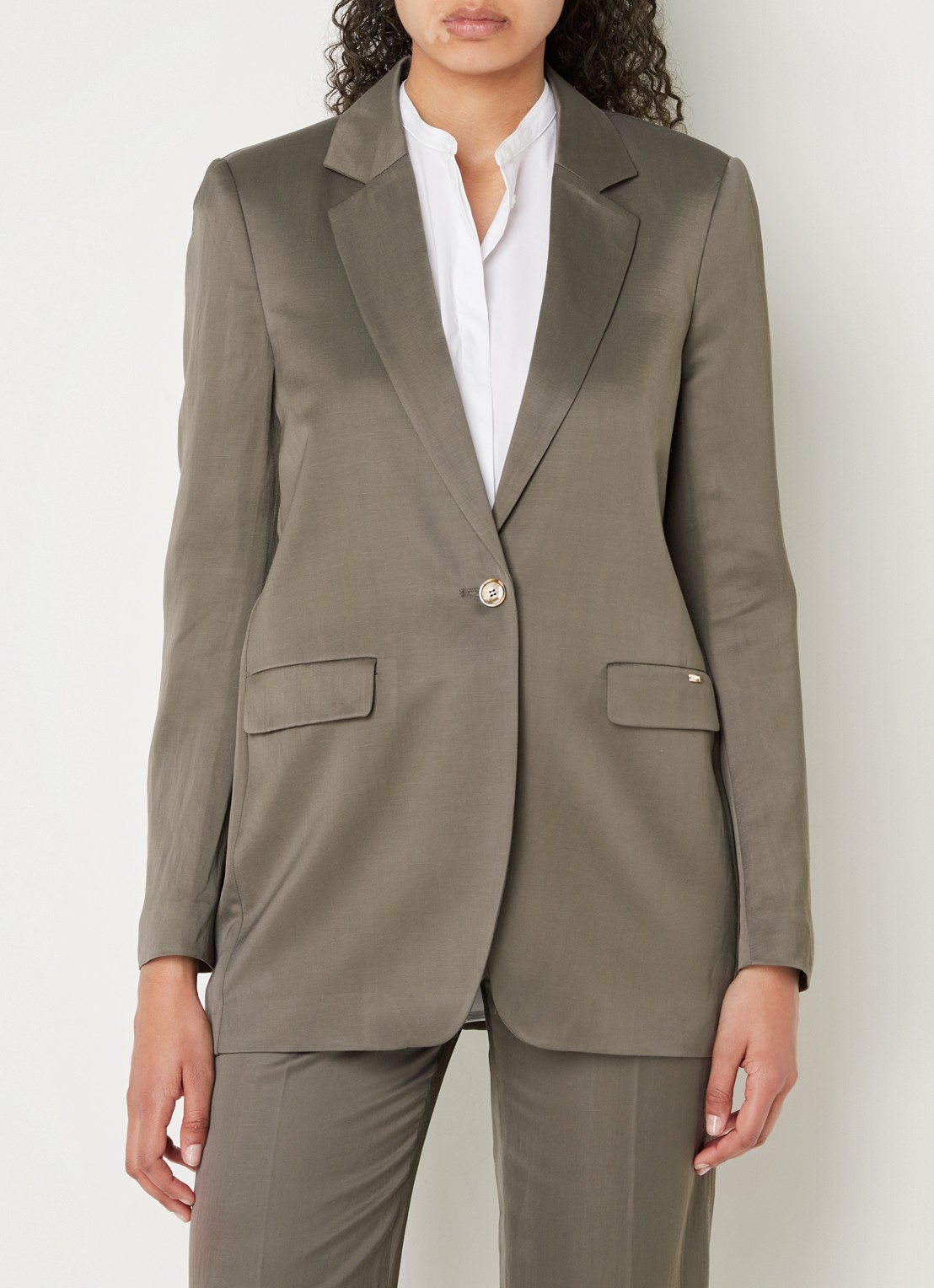 CINQUE Cilecco blazer in linnenblend met klepzakken - detail 4 donkergrijs