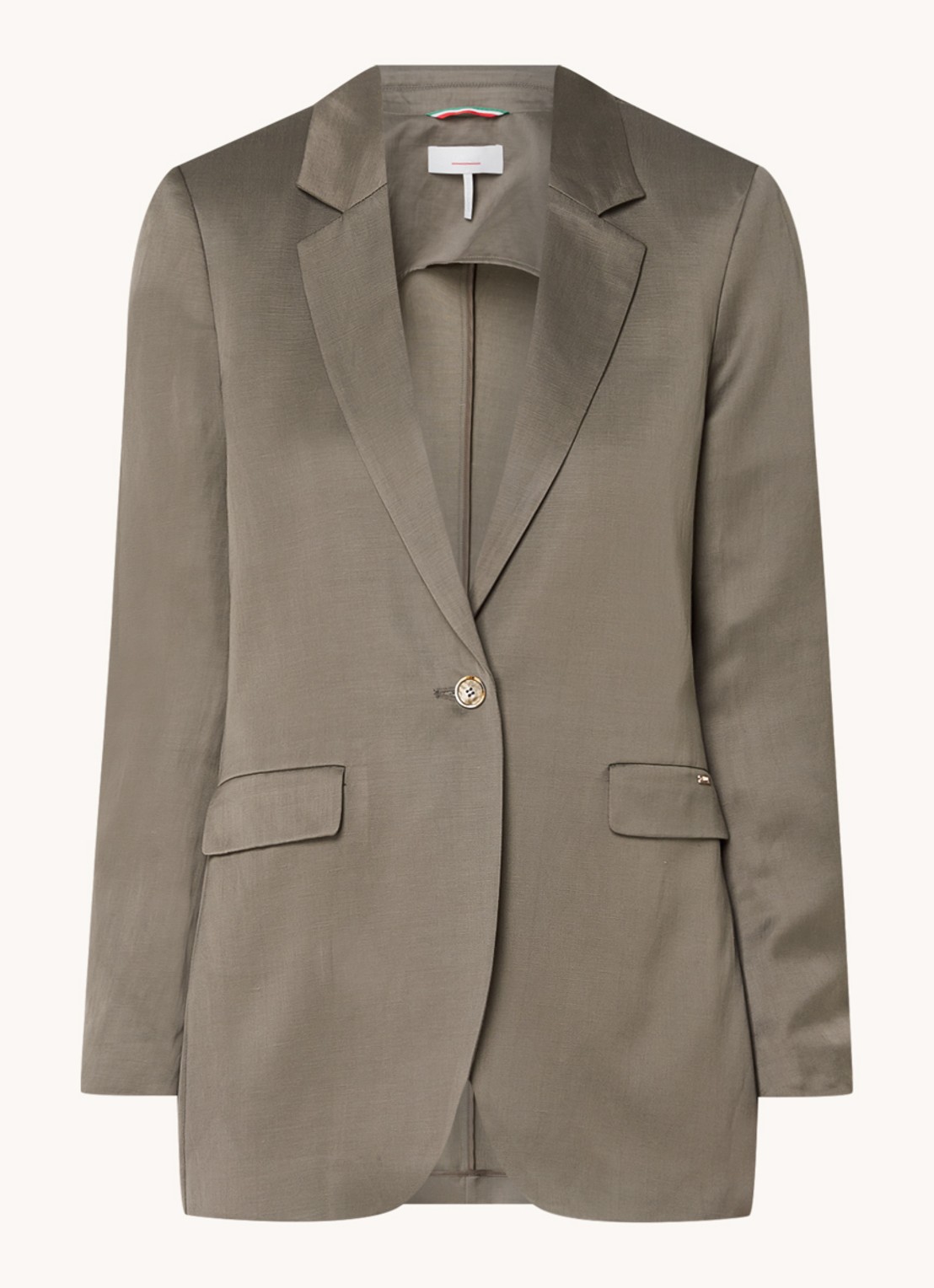 CINQUE Cilecco blazer in linnenblend met klepzakken - voorkant 2 donkergrijs