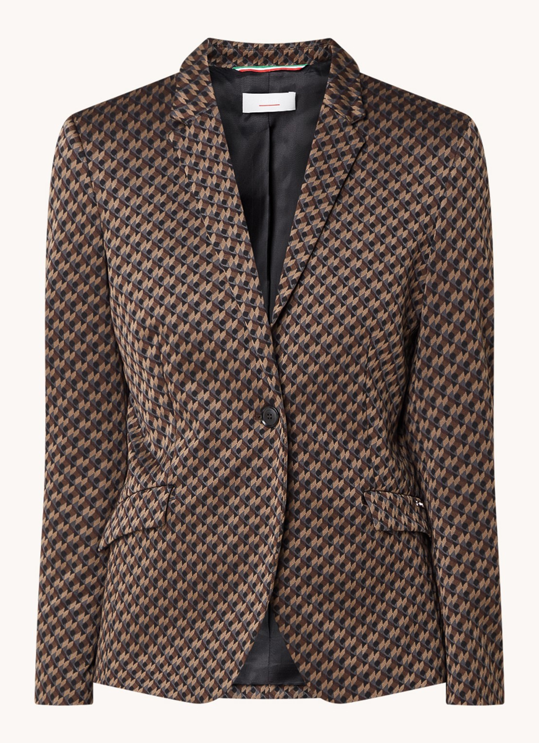 Cinque Cileon blazer met schoudervulling en print - voorkant 3 bruin